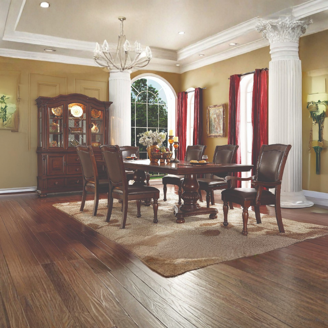 Modul – Ensemble de salle à manger – Bois massif / Revêtement marron