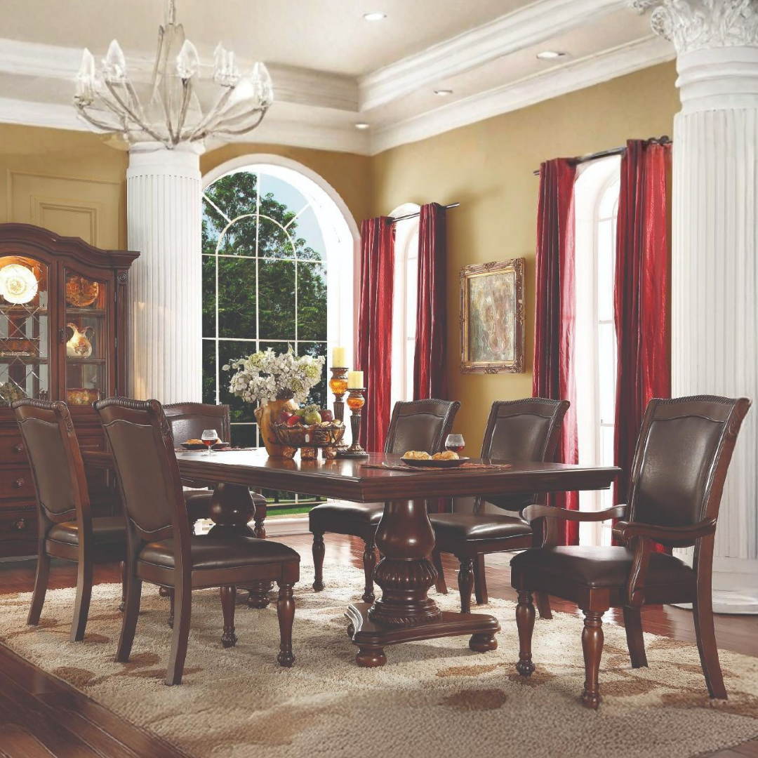 Modul – Ensemble de salle à manger – Bois massif / Revêtement marron