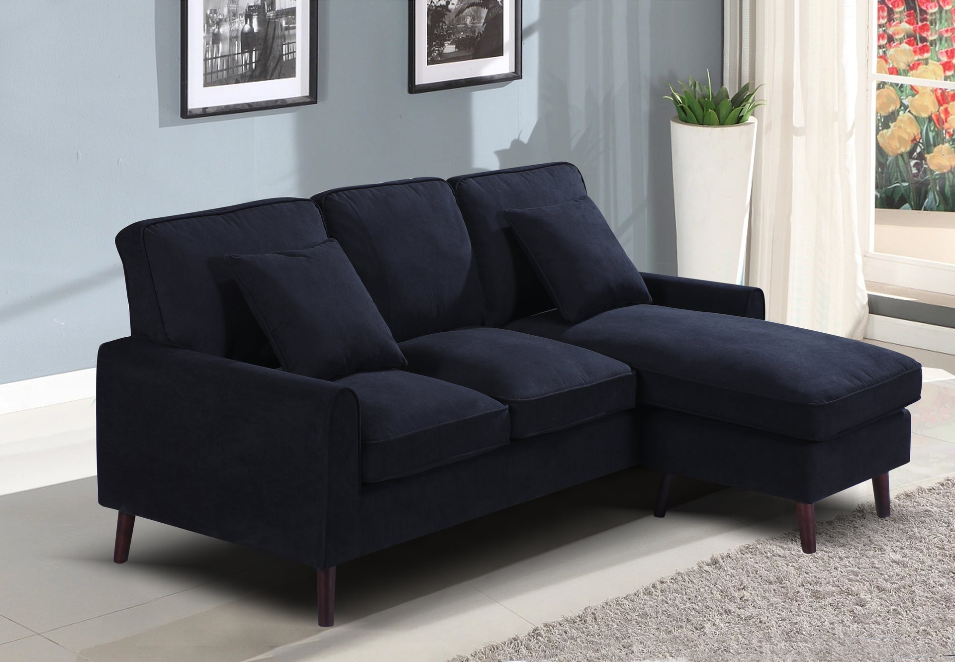 MONA - Reversible Velvet Sofa Sectional