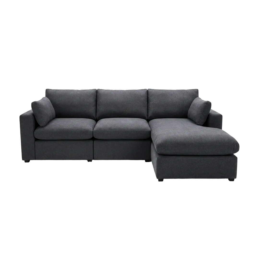 Nuage – Canapé d'angle réversible en forme de L gris foncé