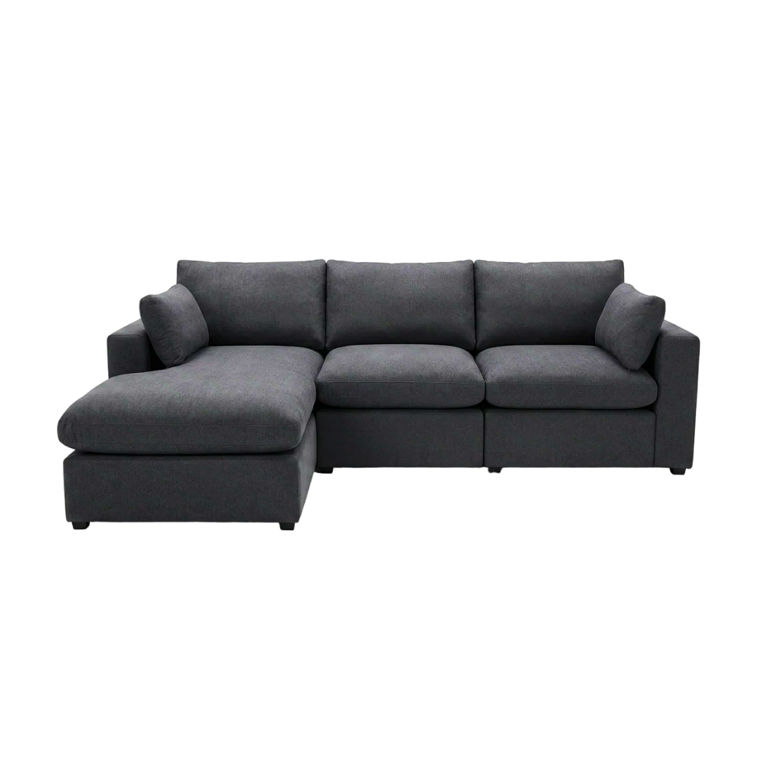 Nuage – Canapé d'angle réversible en forme de L gris foncé