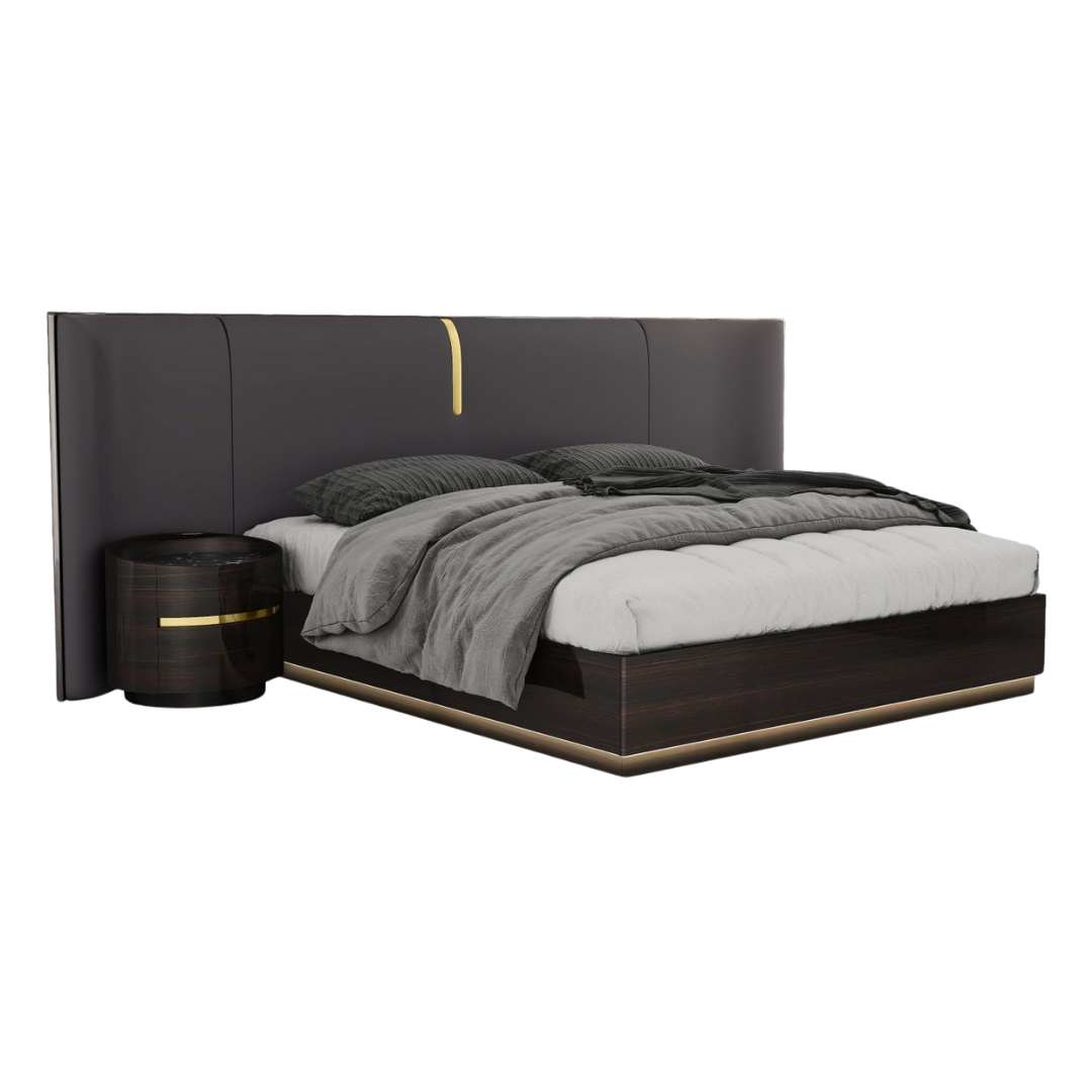 Orobella – Ensemble de chambre à coucher – King – Chêne foncé