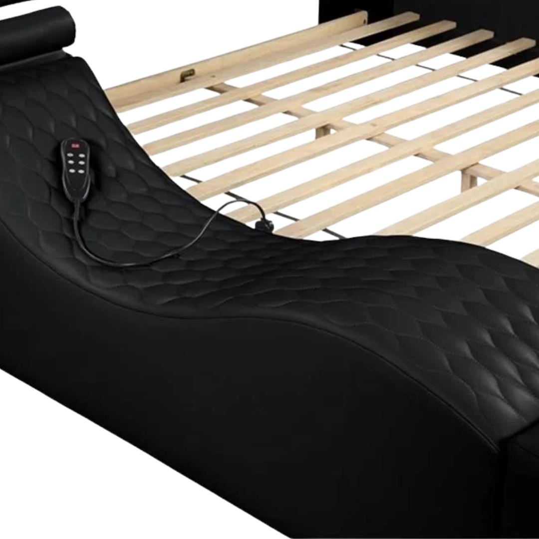 Rezova – Queen Bed – PU (Black)