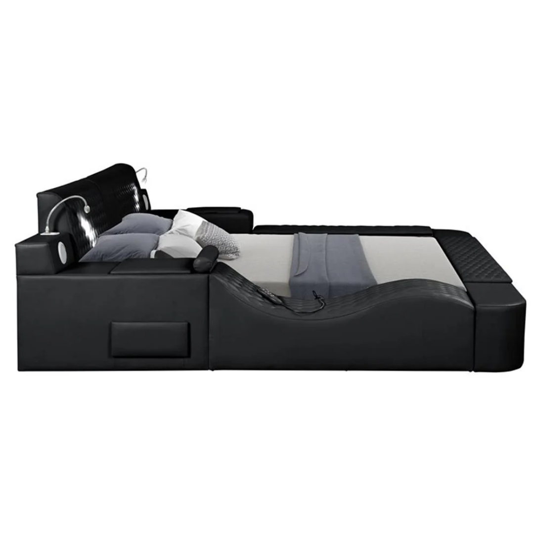 Rezova – Queen Bed – PU (Black)