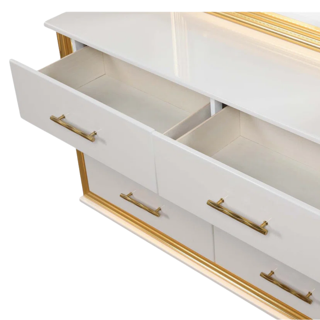 Rosaluxe – Bedroom Set – King – White/Rose Gold