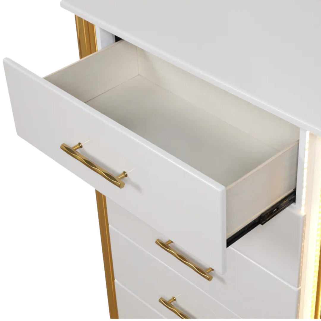 Rosaluxe – Bedroom Set – King – White/Rose Gold