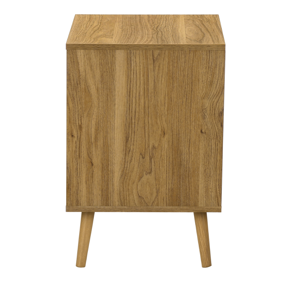 Seagrano – Night Stand – Light Walnut / Seagrass-Look Door