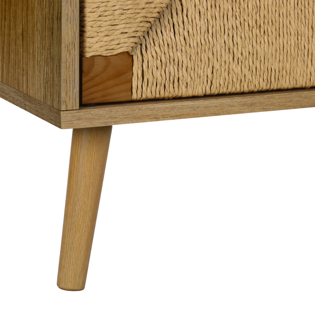 Seagrano – Night Stand – Light Walnut / Seagrass-Look Door