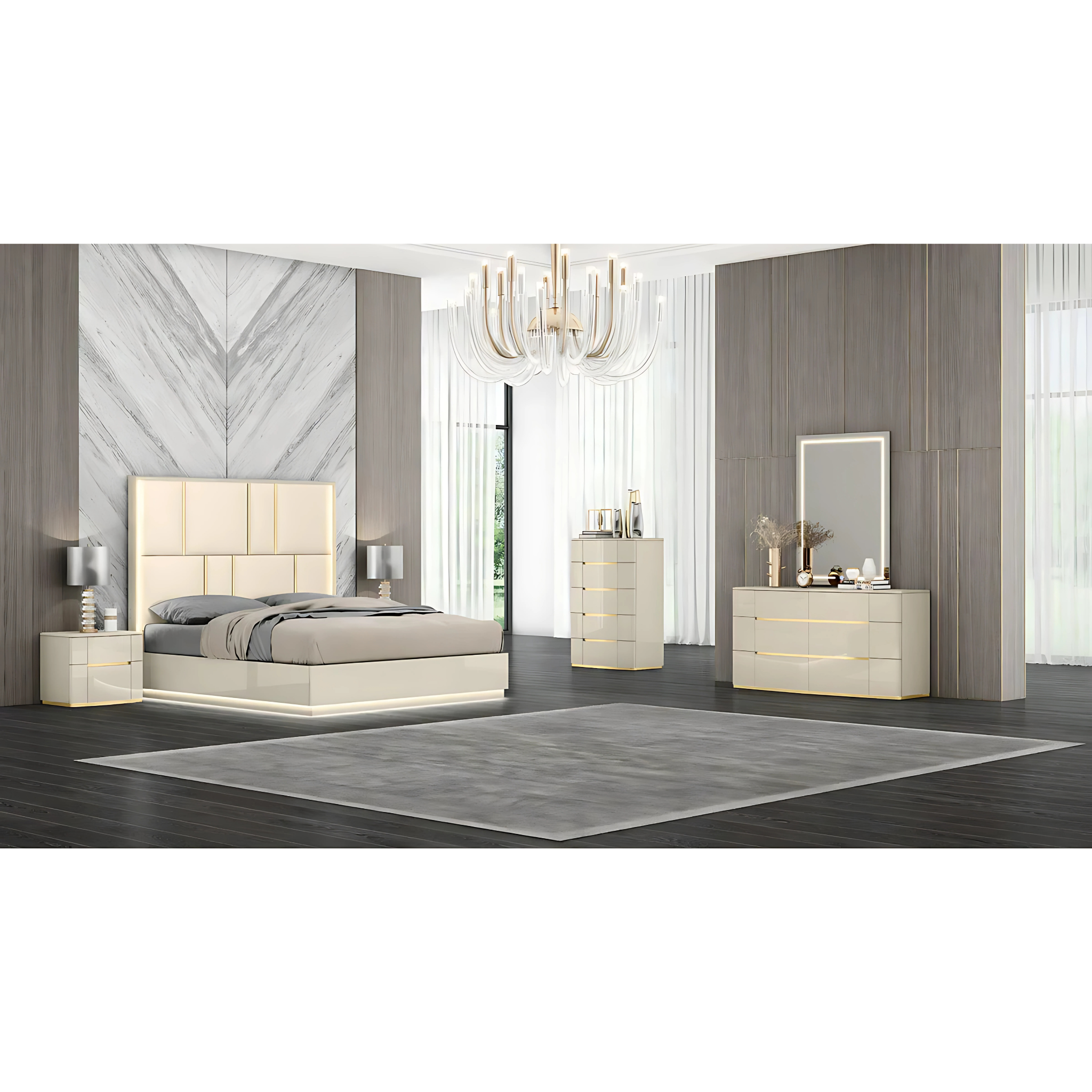 Queen Bedroom Set – Sienna Silver