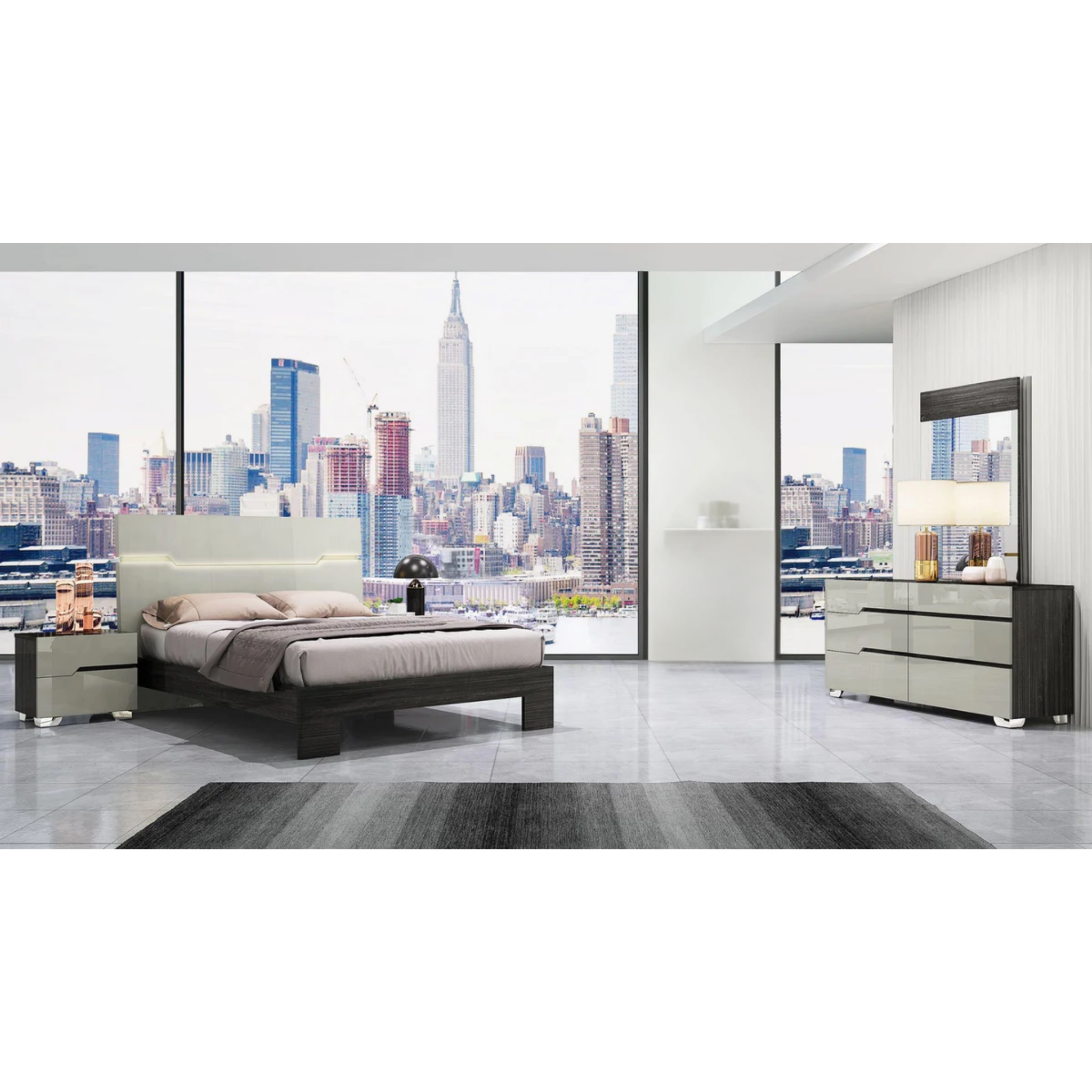 Queen Bedroom Set – Skylar Walnut