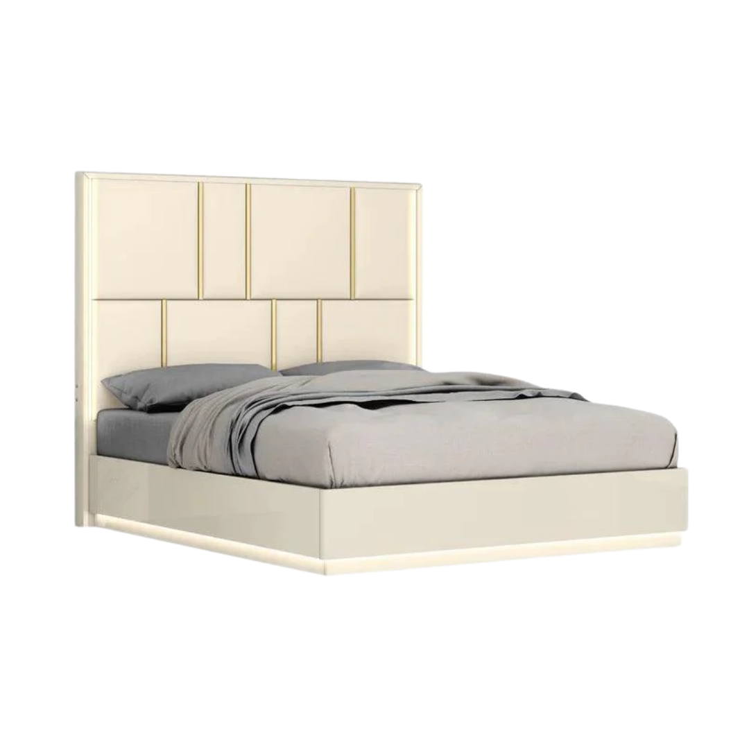 Solaria – Ensemble de chambre à coucher – King – Beige/Or