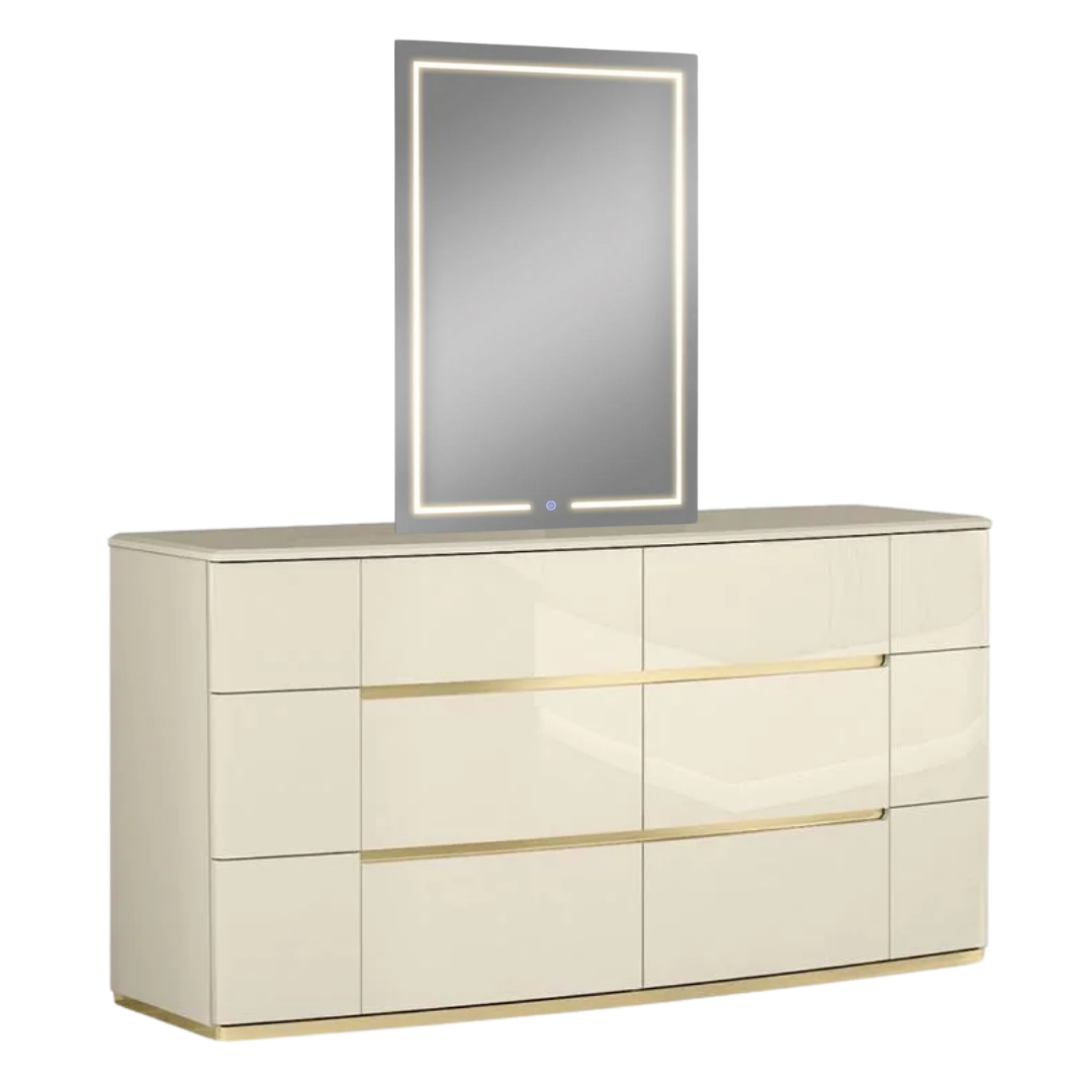 Solaria – Ensemble de chambre à coucher – King – Beige/Or