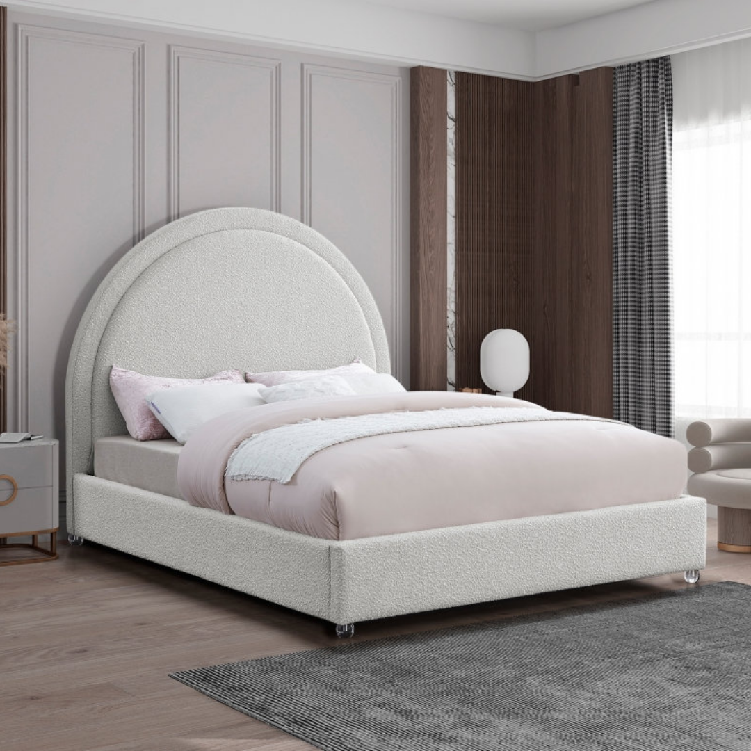 Solvyn – Queen Bed – Boucle (Cream)