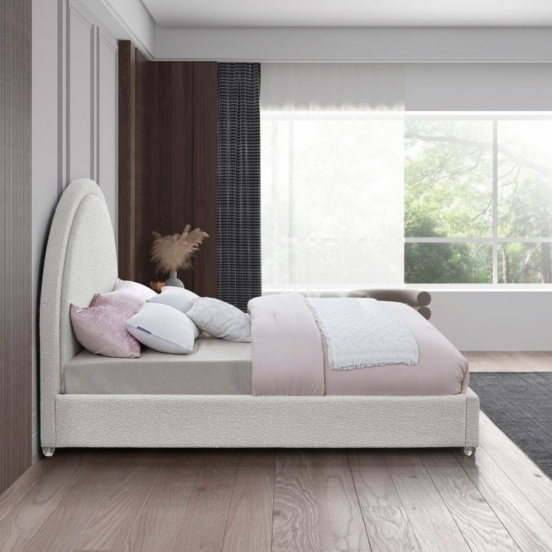 Solvyn – Queen Bed – Boucle (Cream)