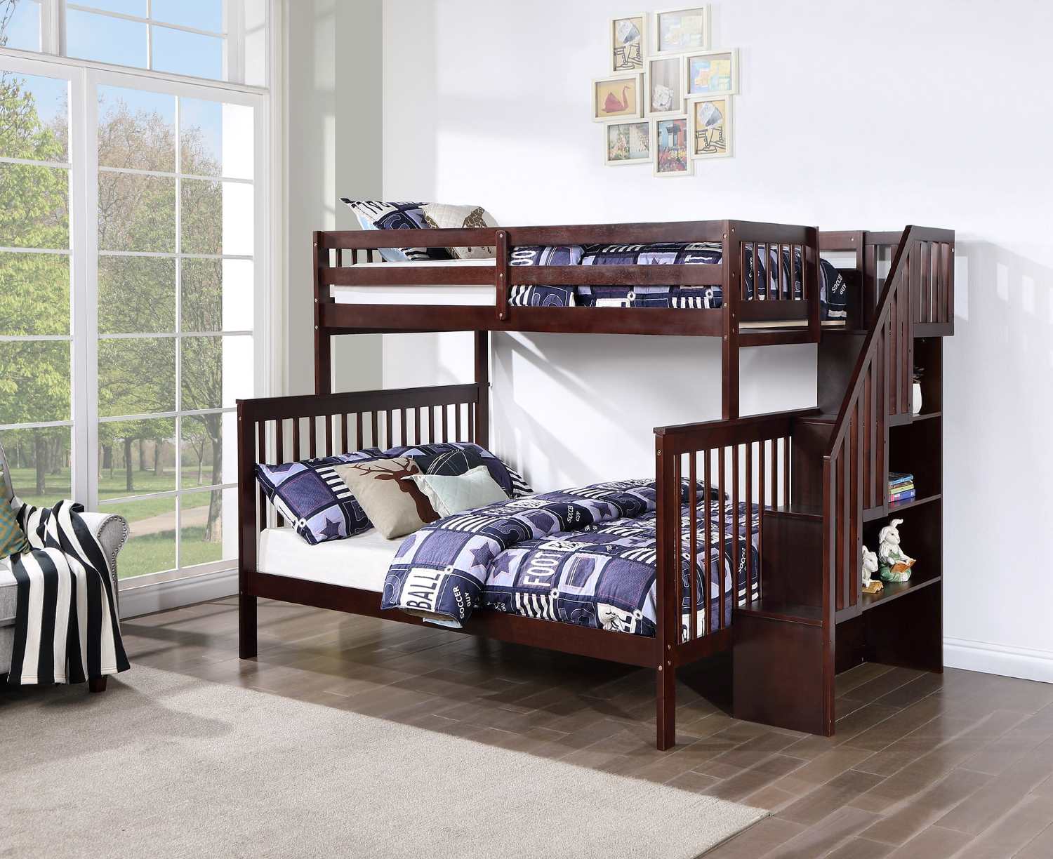 Staircase Bunk Bed - Espresso 1850 Single/Double