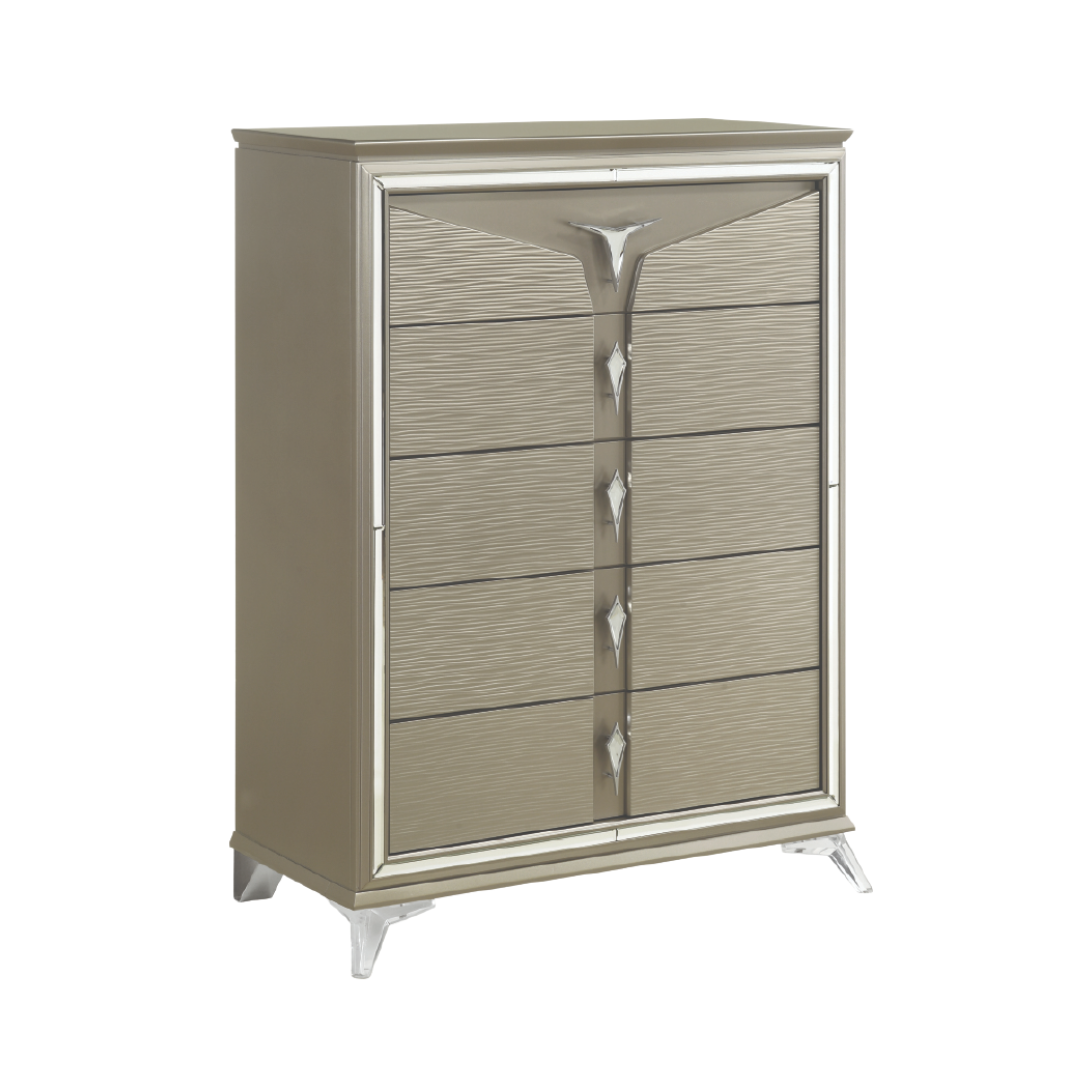 Torona – Chiffonnier champagne glamour miroir