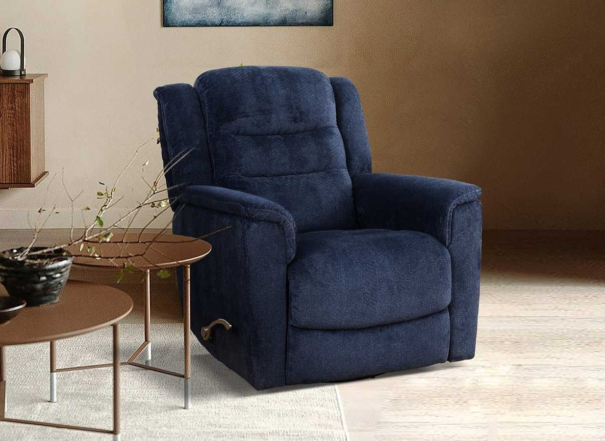 Fauteuil inclinable pivotant bleu 6347