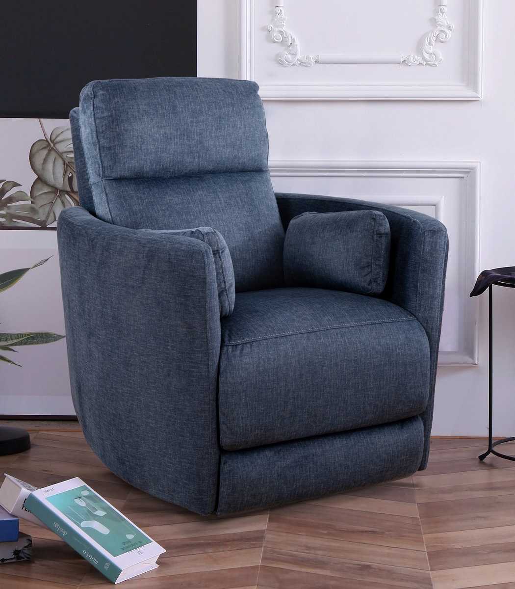 Fauteuil inclinable pivotant en tissu bleu 6340