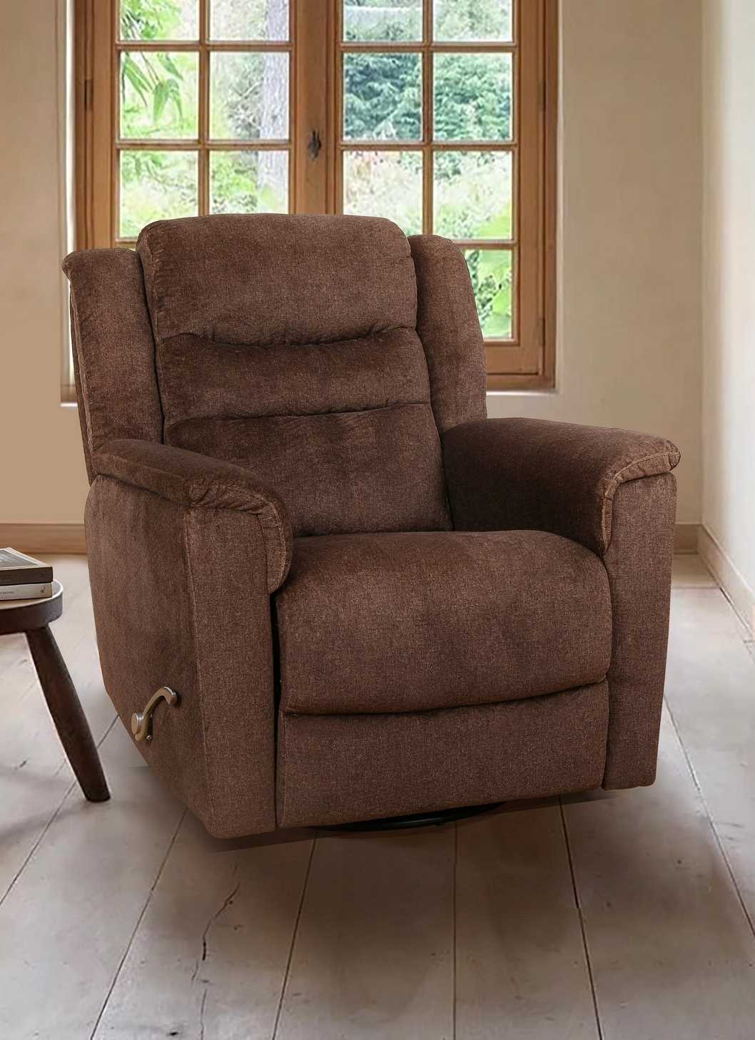 Fauteuil inclinable pivotant marron 6346