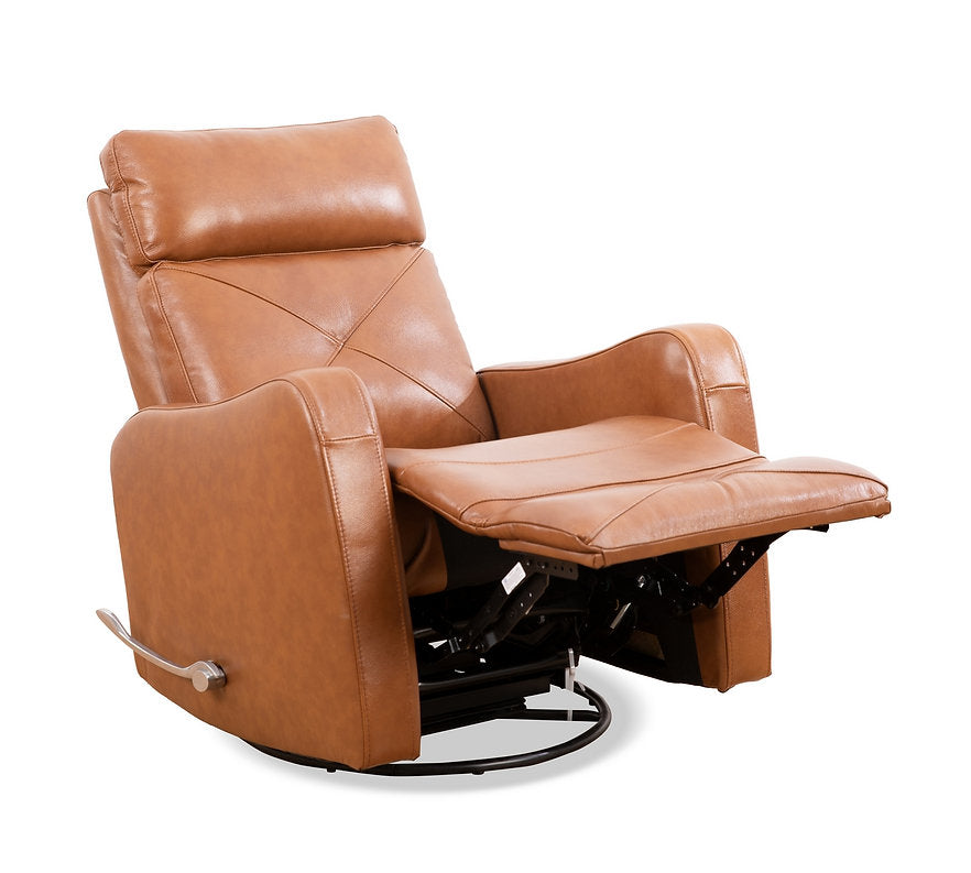 Fauteuil inclinable pivotant en cuir marron assorti 6331