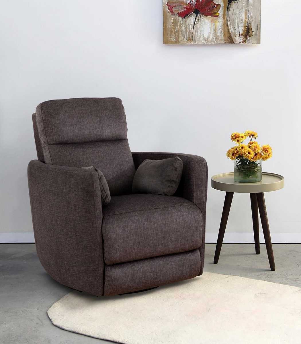 Fauteuil inclinable pivotant en tissu Gun Metal 6341