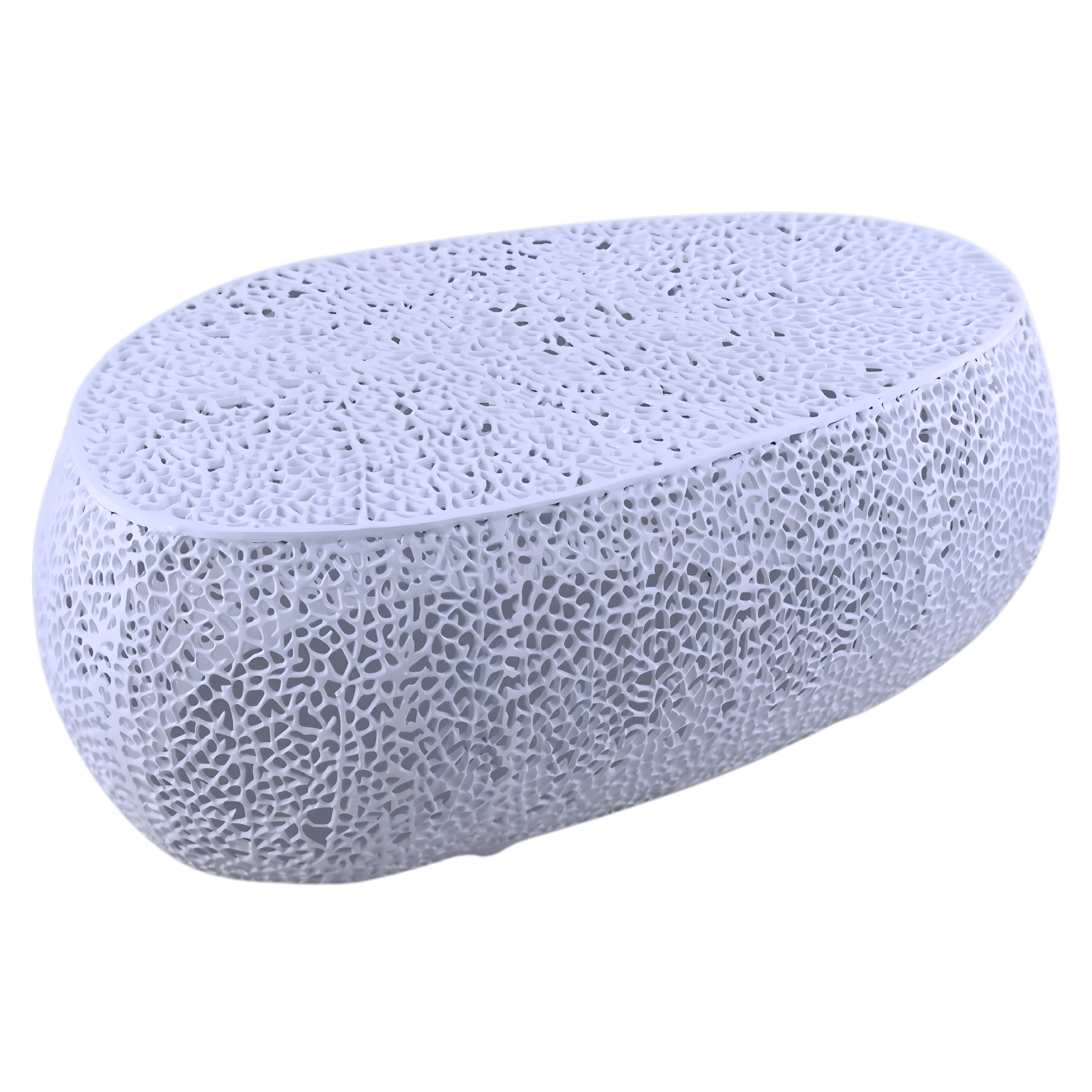 Ovalin – Table basse ovale tressée – Blanche