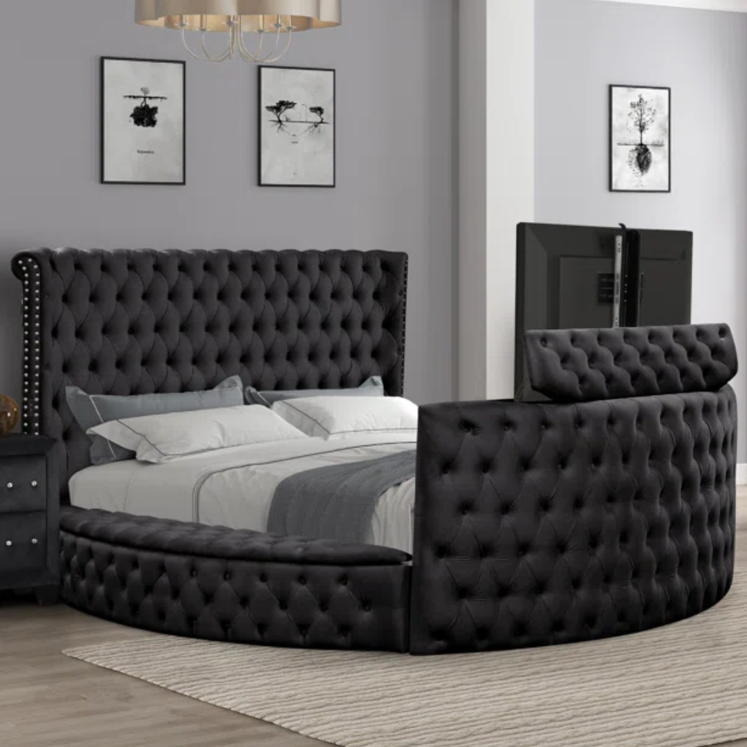 Varlux – Queen Bed – Velvet (Black)
