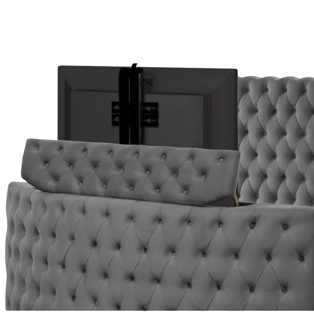 Varlux – Queen Bed – Velvet (Grey)