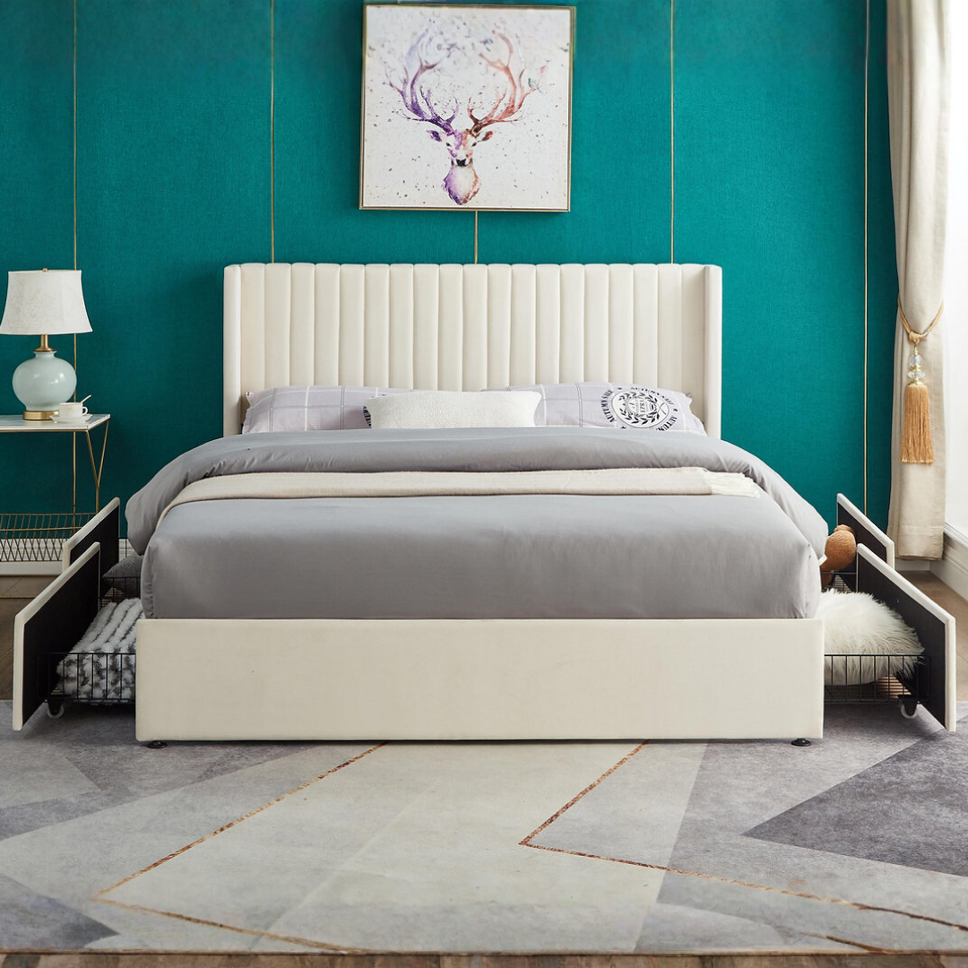 Verlix – Queen Bed – Velvet