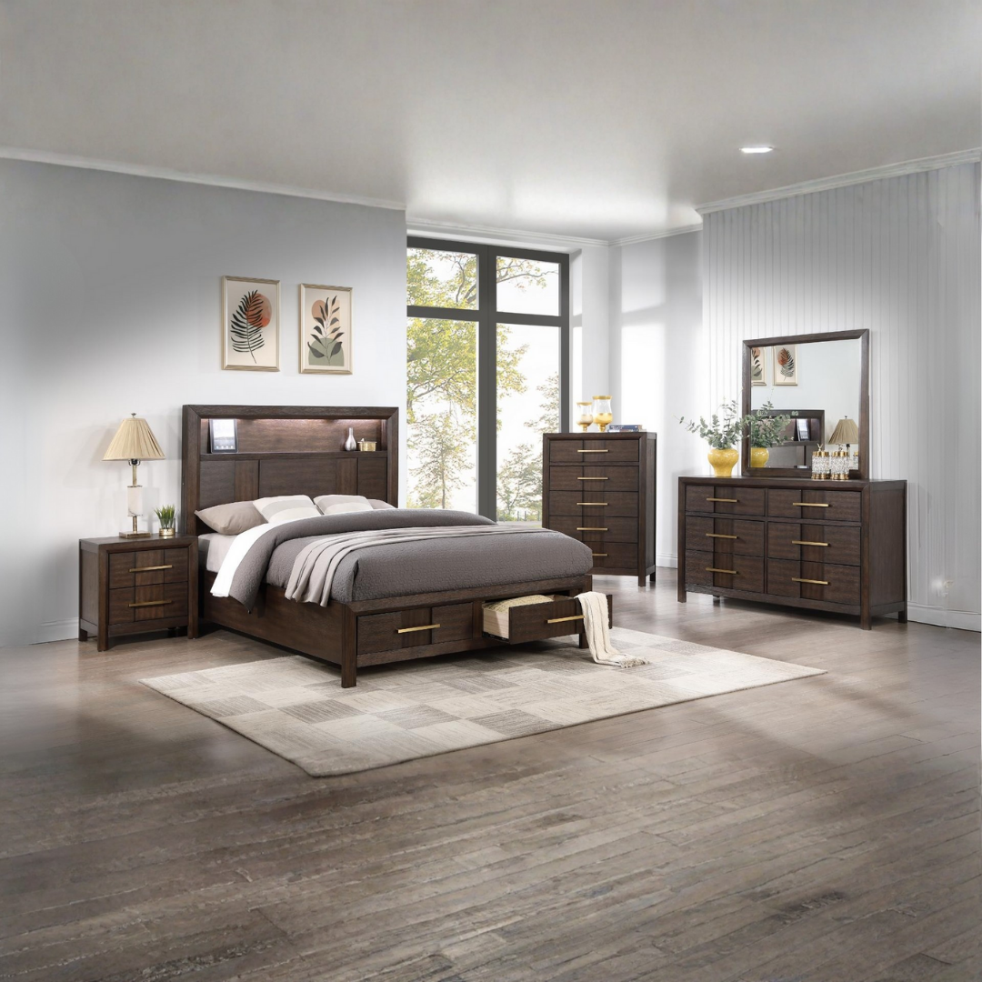 Walsten – Bedroom Set – Queen – Dark Walnut