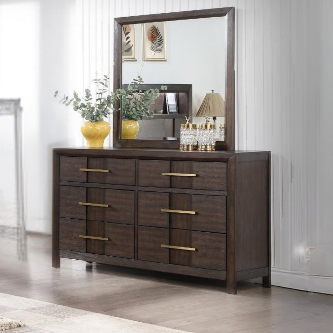 Walsten – Ensemble de chambre à coucher – King – Noyer foncé