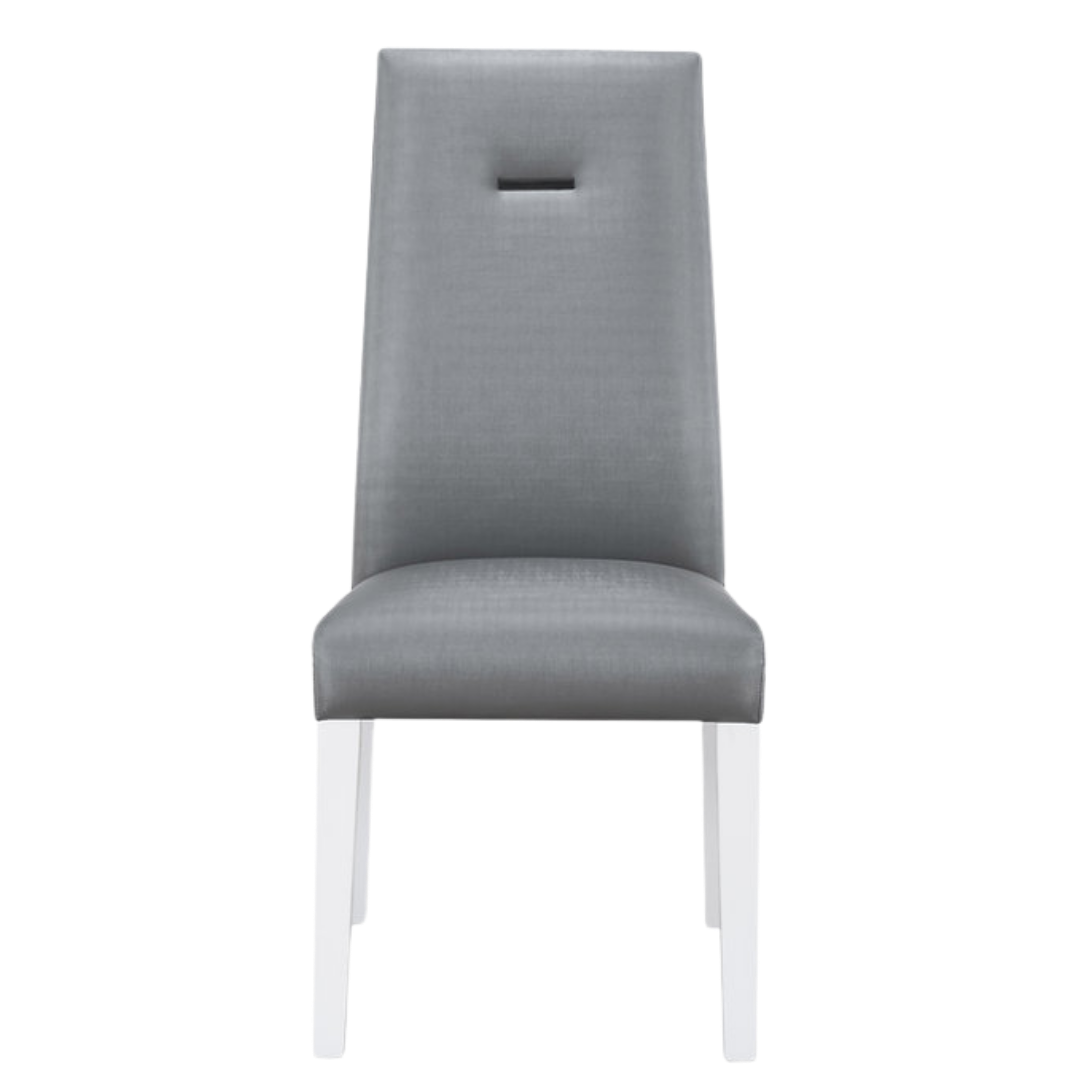 Milano – Ensemble de salle à manger – Aspect marbre blanc / PU gris