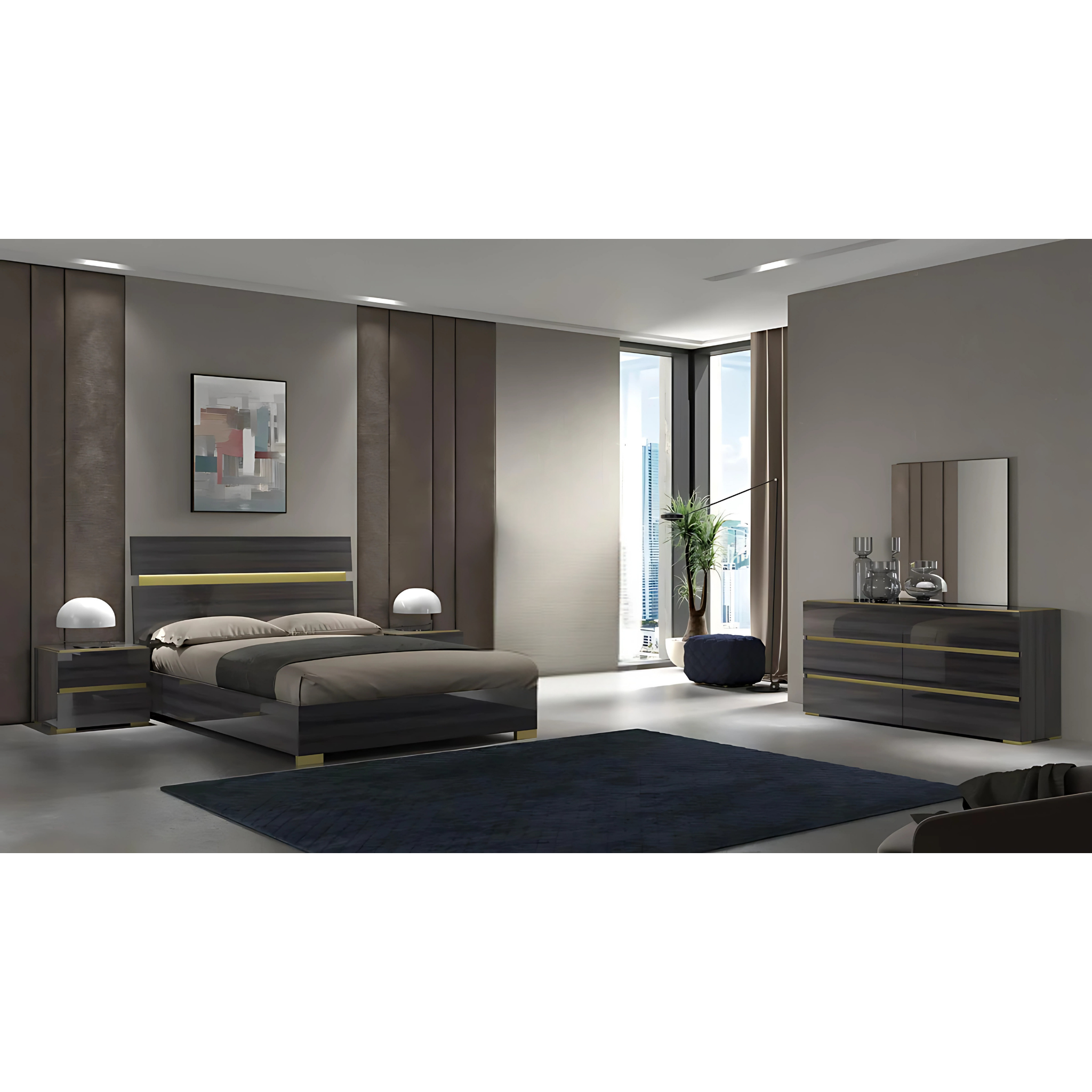 Ensemble de chambre à coucher King – Yvette Silver