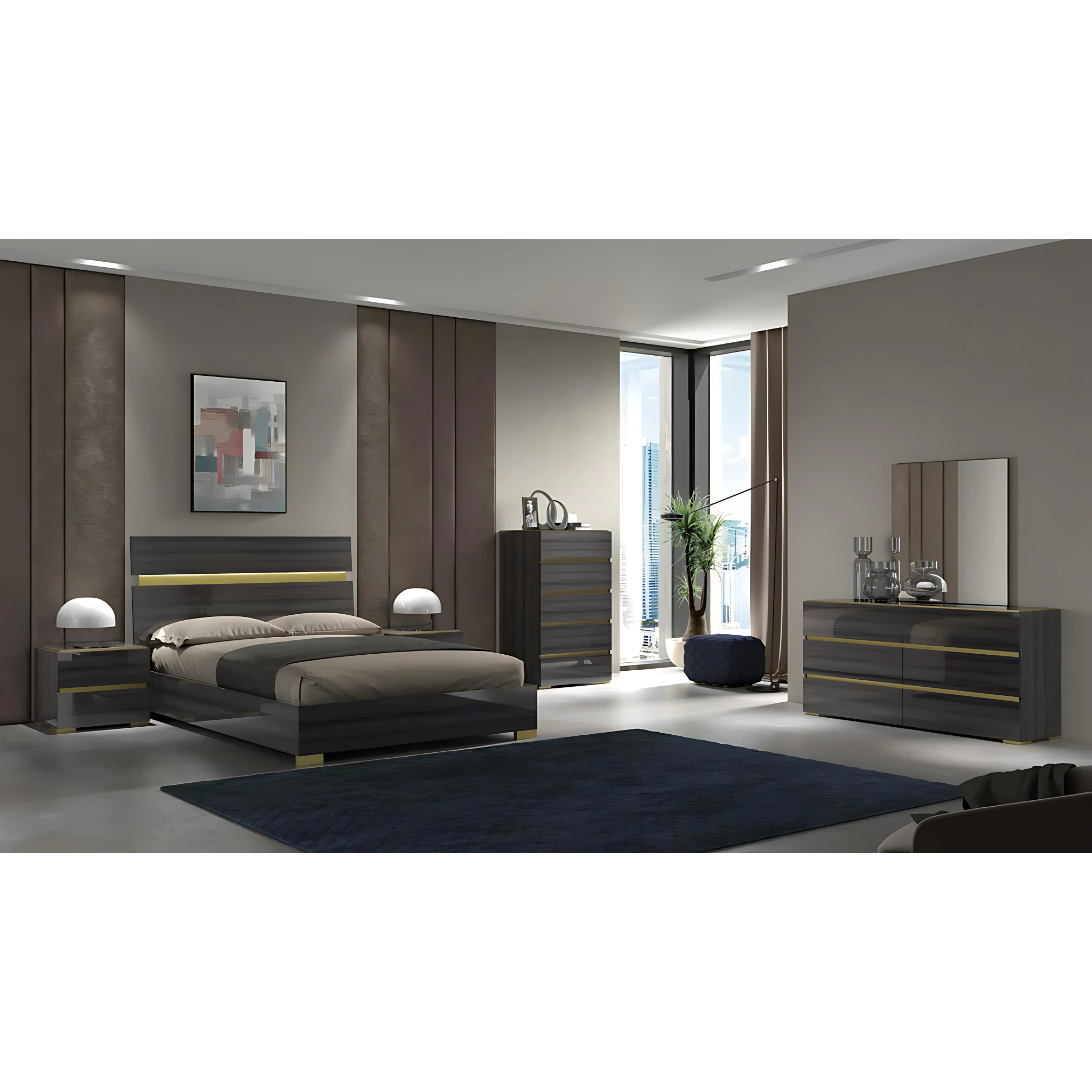 Ensemble de chambre à coucher King – Yvette Silver