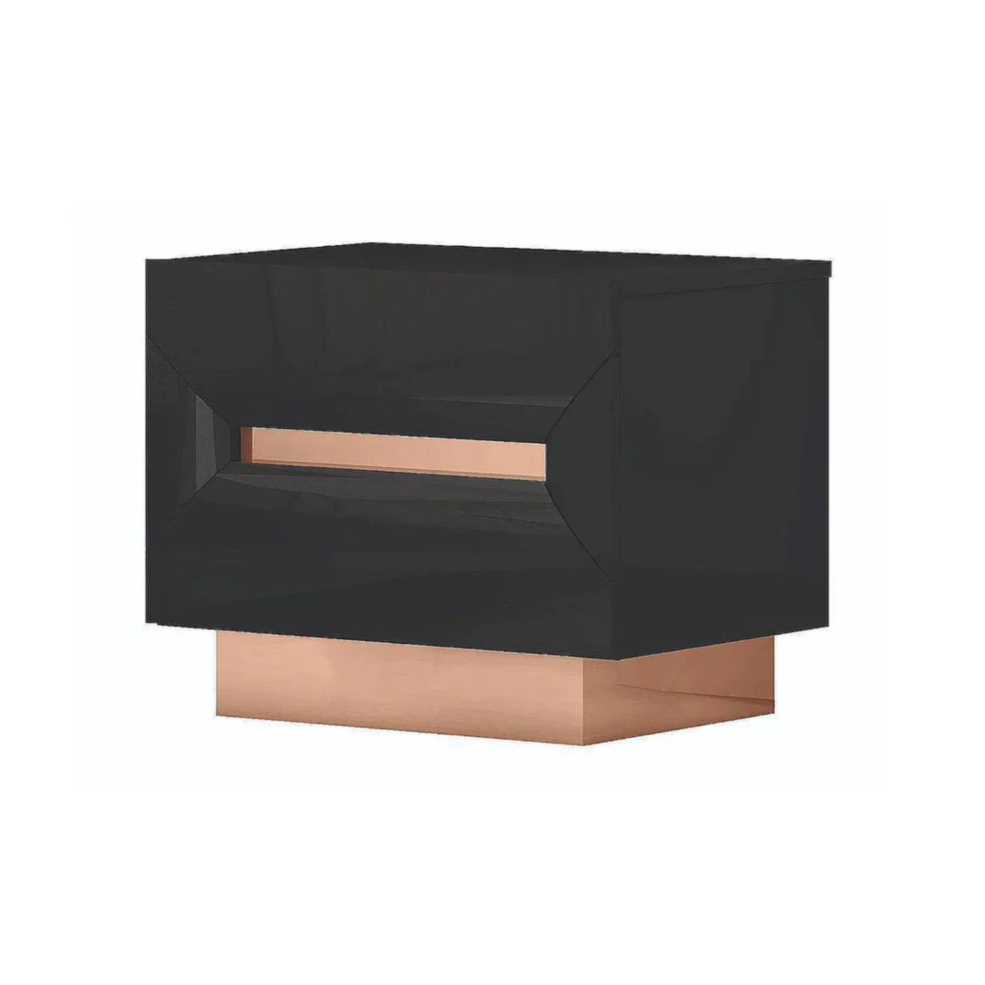 Zaneva – Ensemble de chambre queen noir laqué rose gold