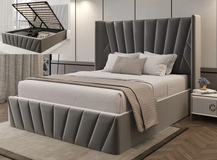 Marbella - Contemporary Upholstered Lift Up Storage Bed