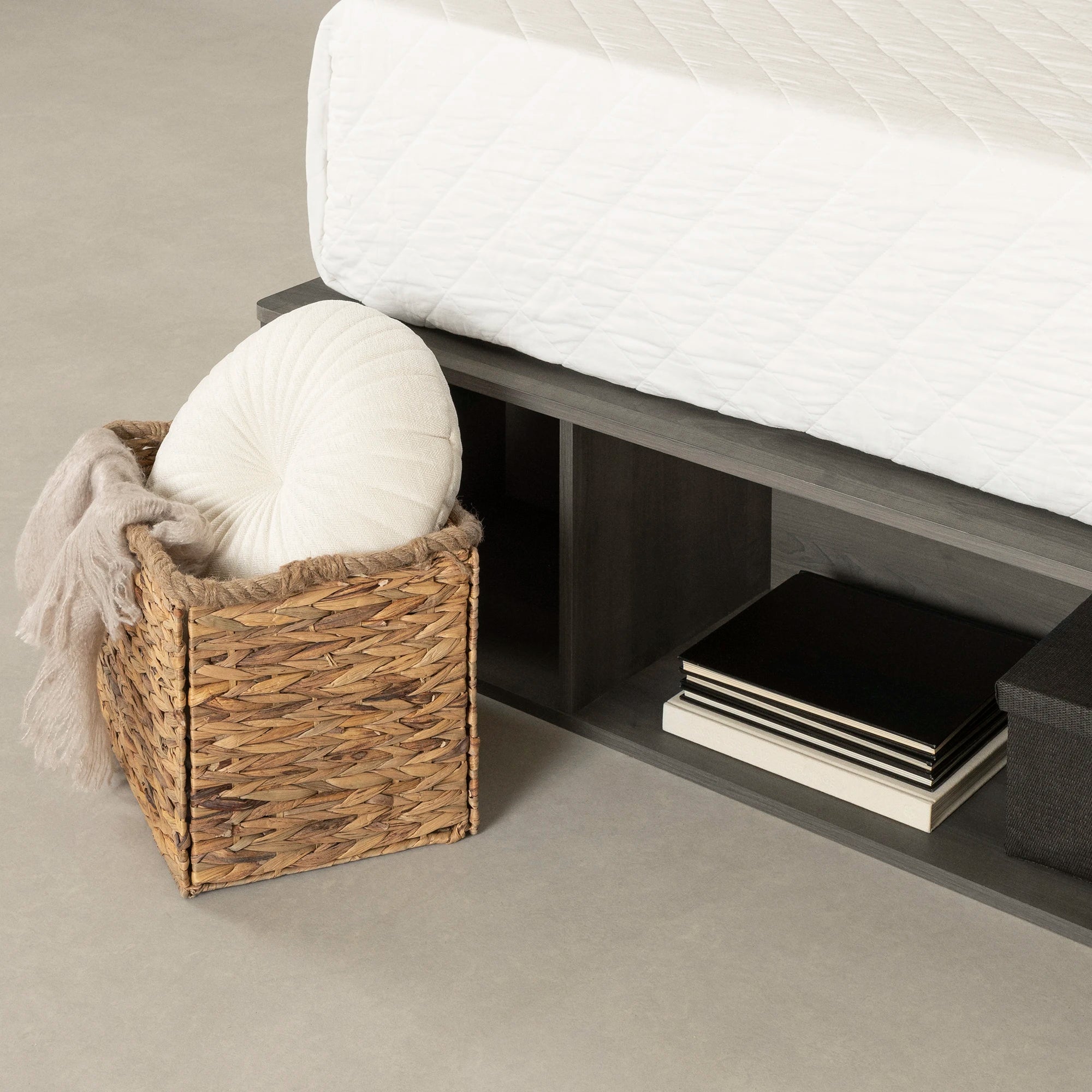 Storage Platform Bed with Wicker Baskets - Versa