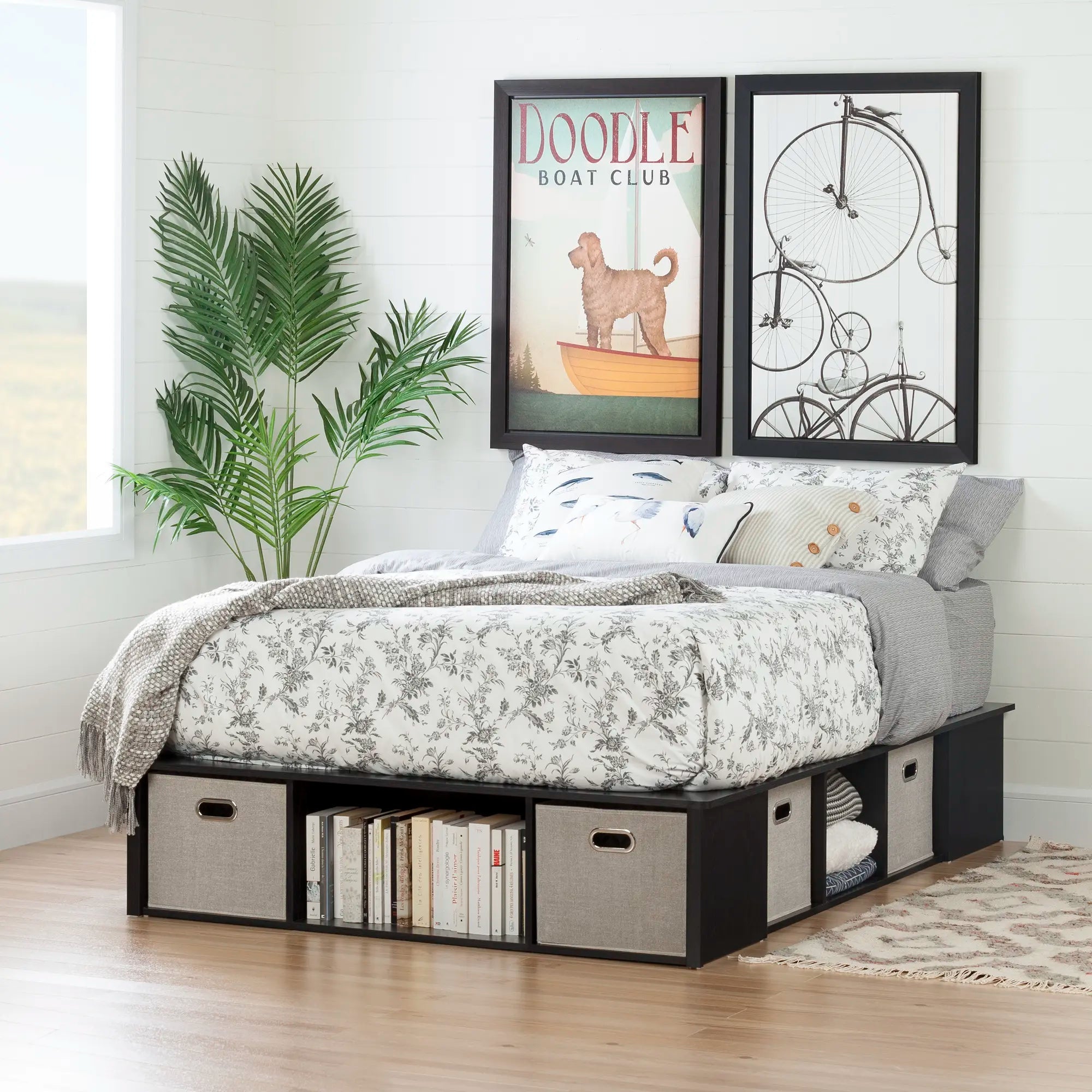 Storage Platform Bed with Baskets - Flexible