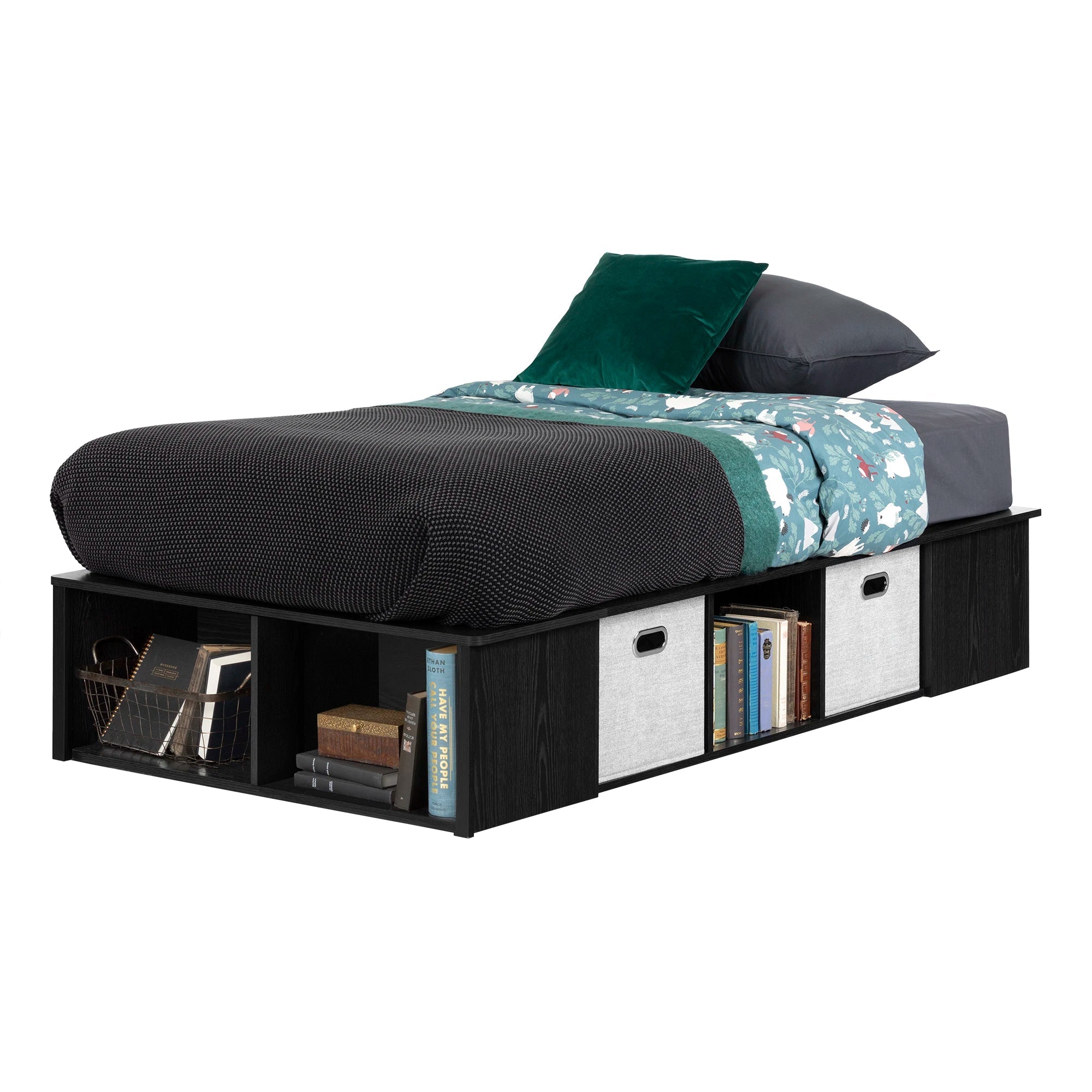 Storage Platform Bed with Baskets - Flexible