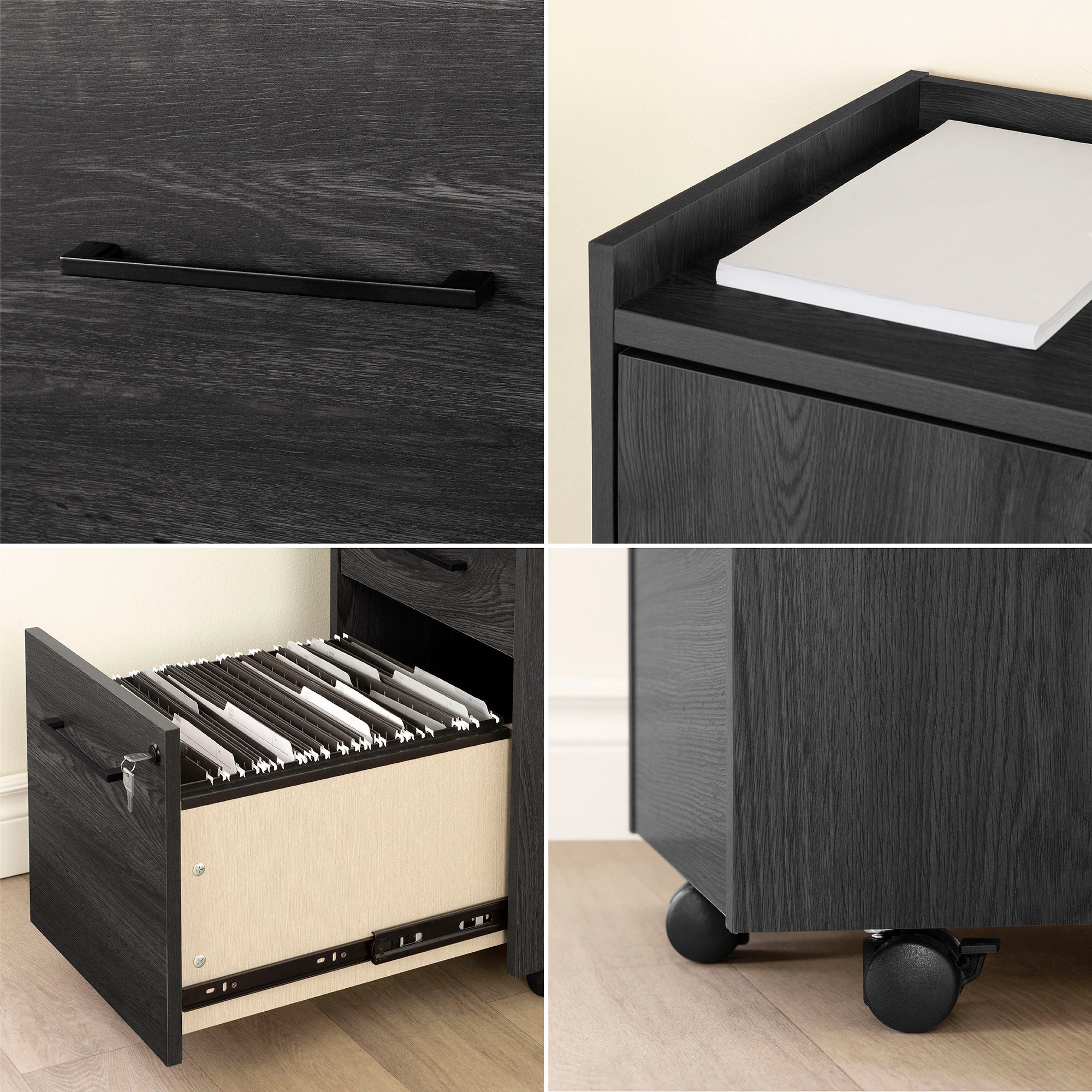 2-Drawer Mobile File Cabinet With Lock - Kozack