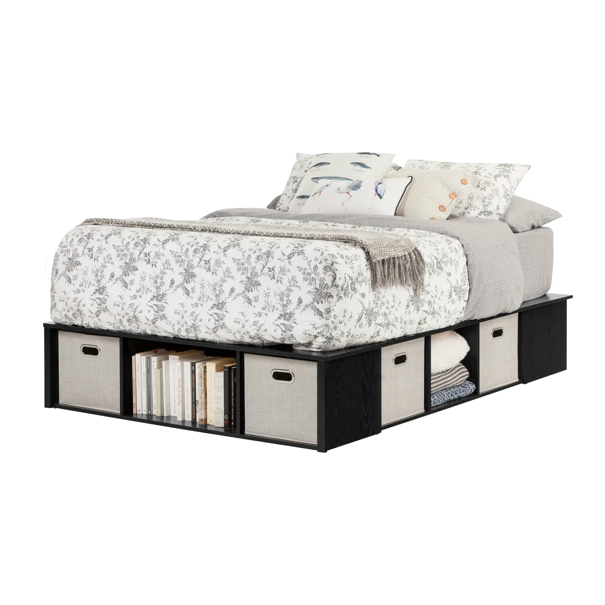 Storage Platform Bed with Baskets - Flexible