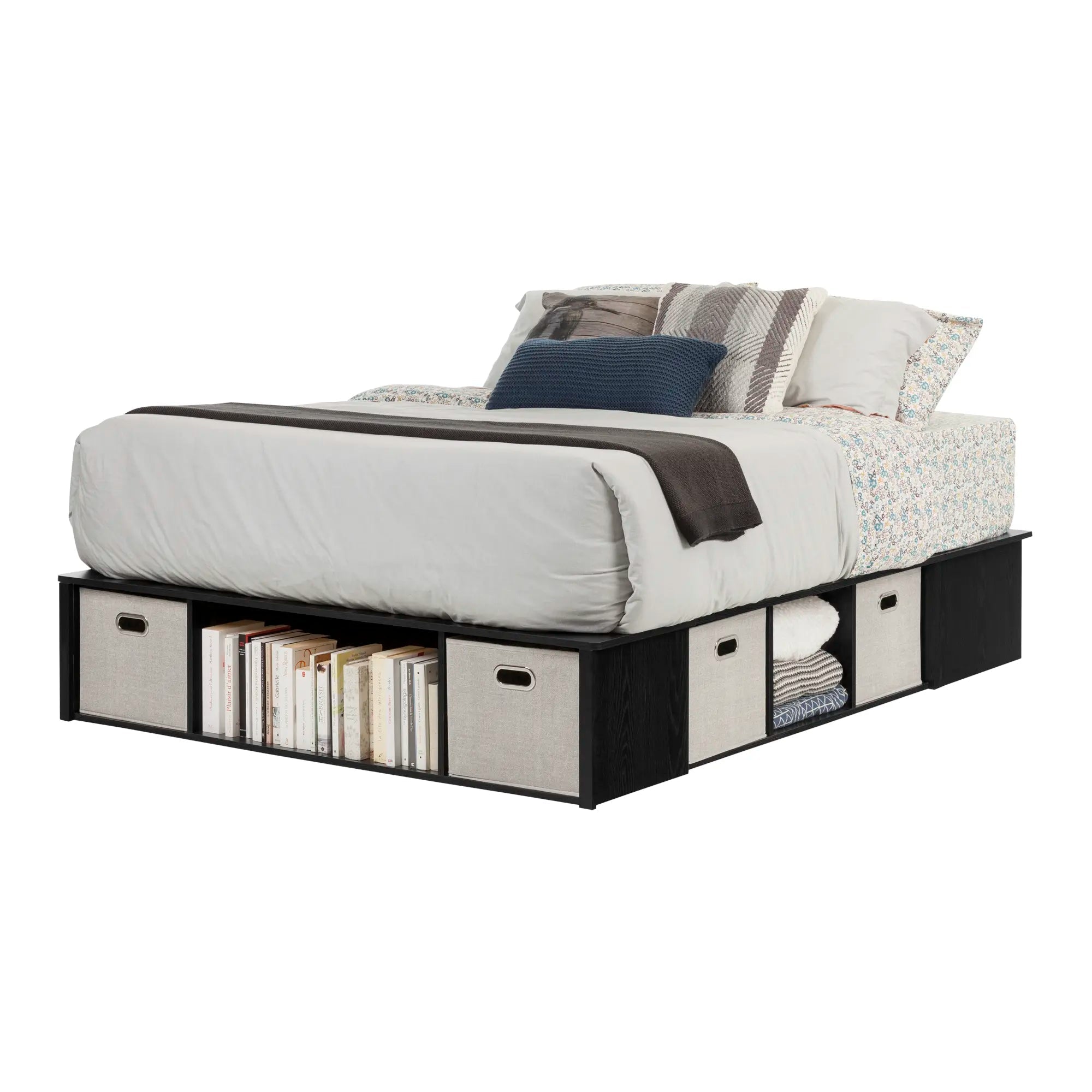 Storage Platform Bed with Baskets - Flexible