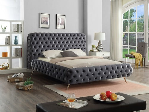 Grey Velvet Bed IF 5865