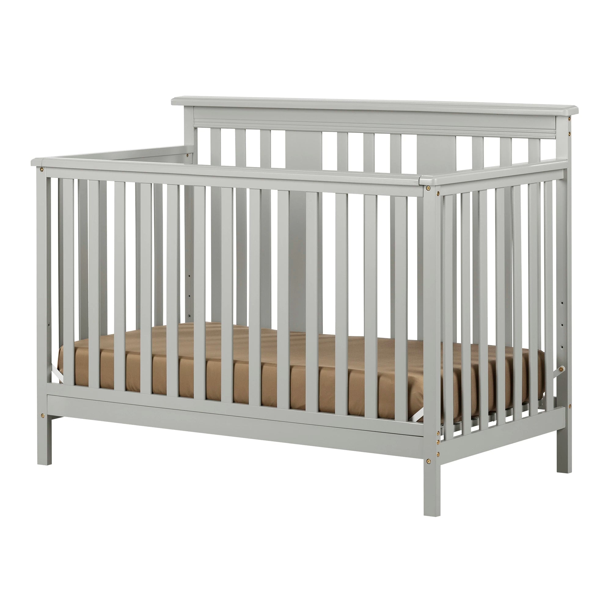 Modern Baby Crib - 4 Heights with Toddler Rail - Cotton Candy