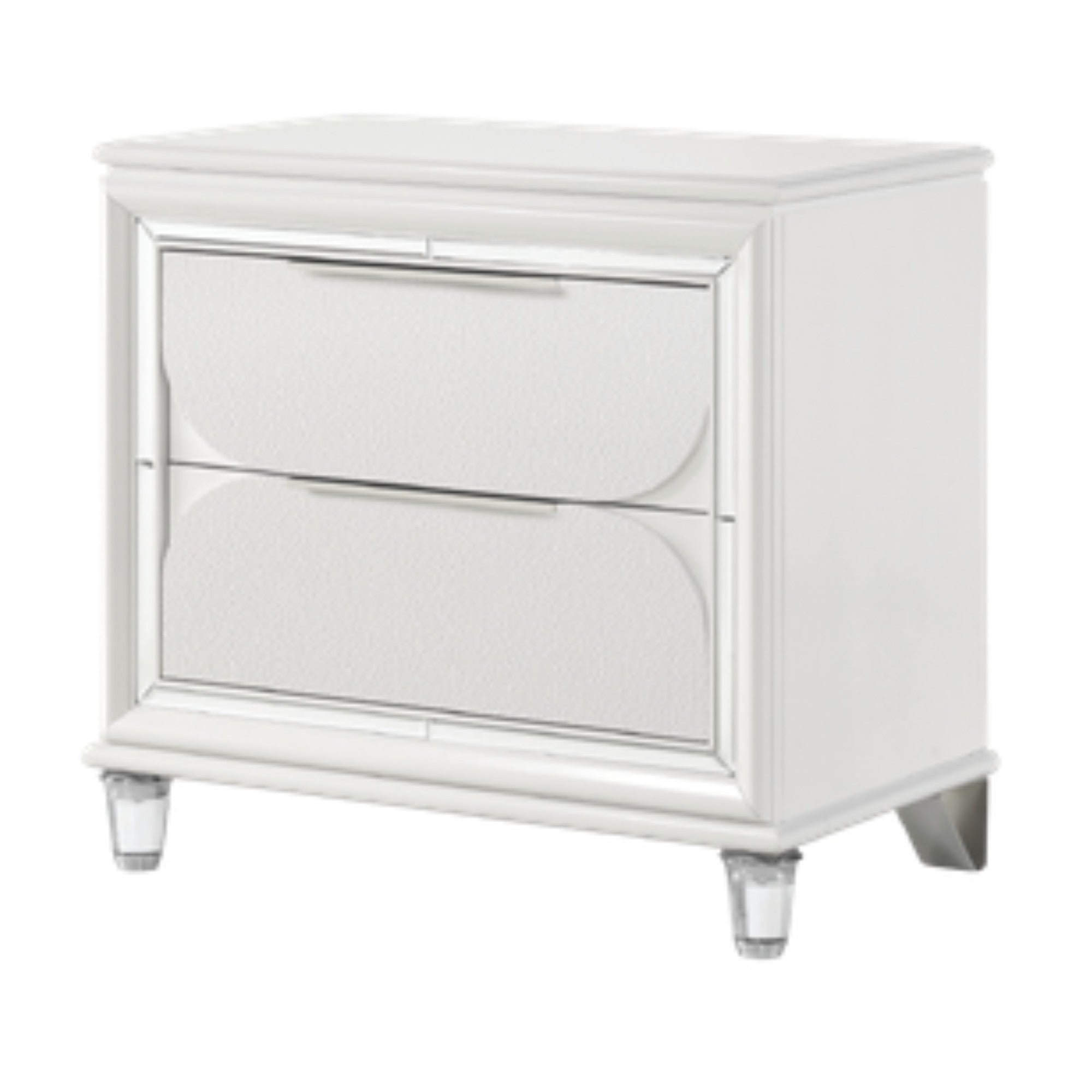 Cleova – Ensemble de chambre king blanc laqué LED