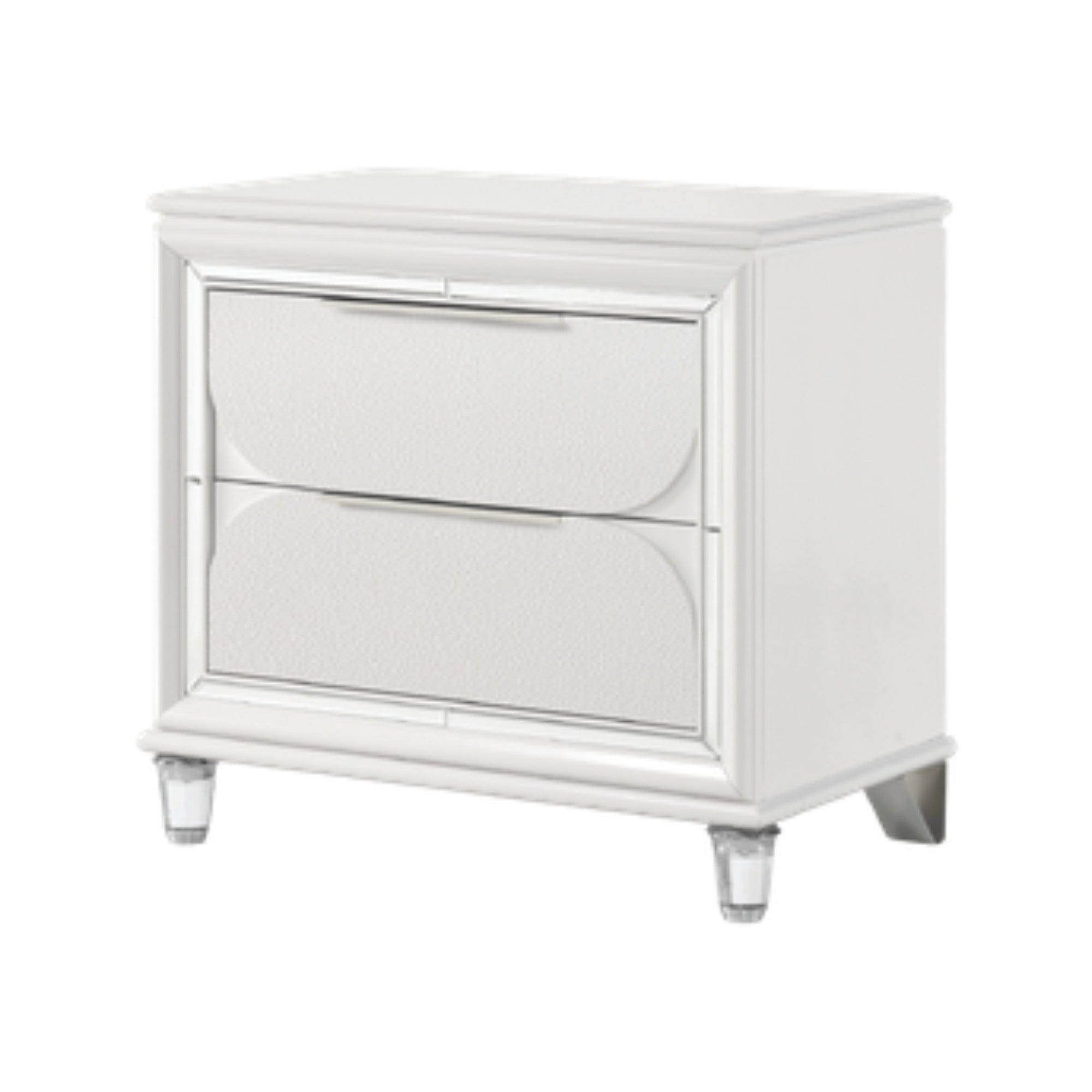 Cleova – White Lacquered LED Queen Bedroom Set