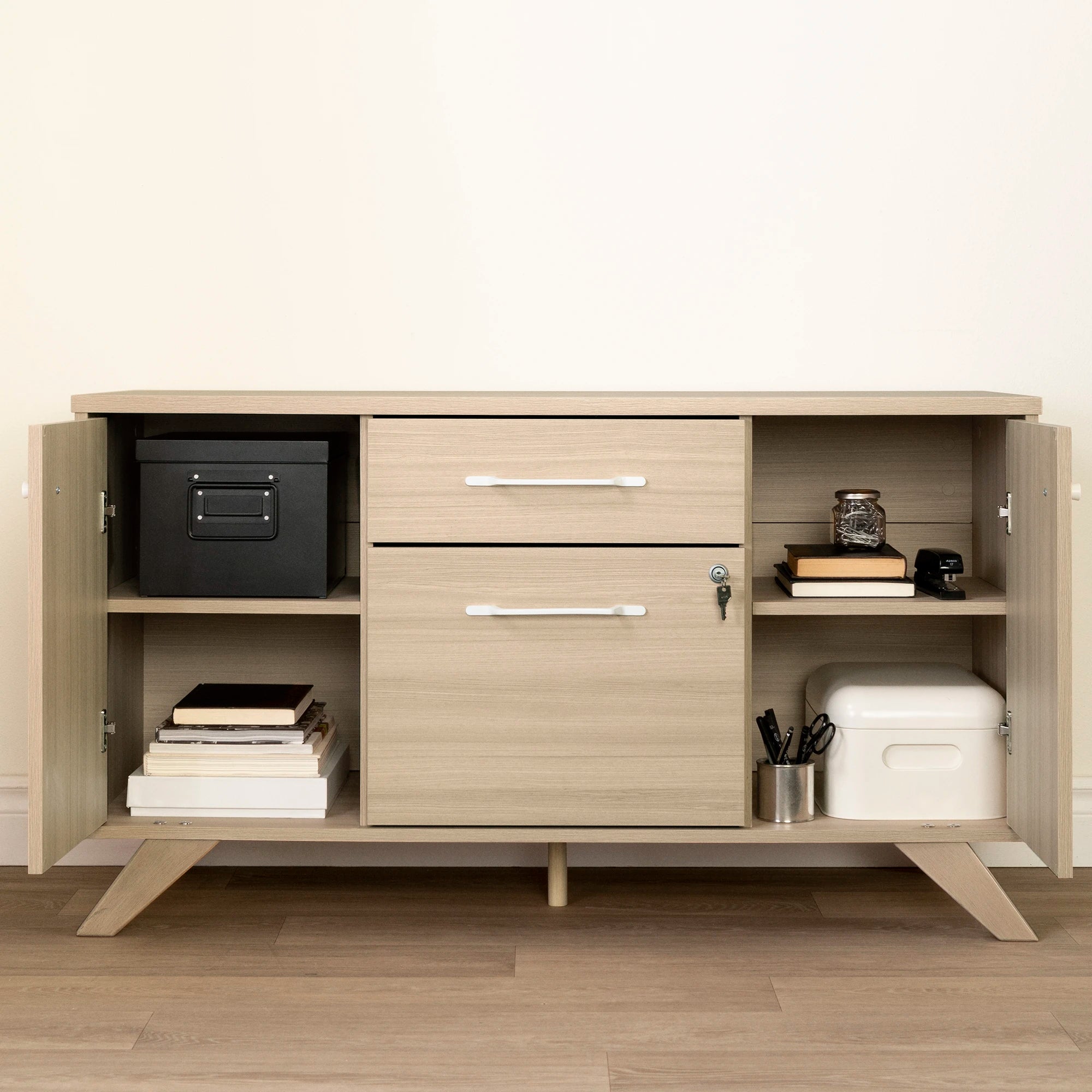 2-Drawer Credenza with Doors - Helsy