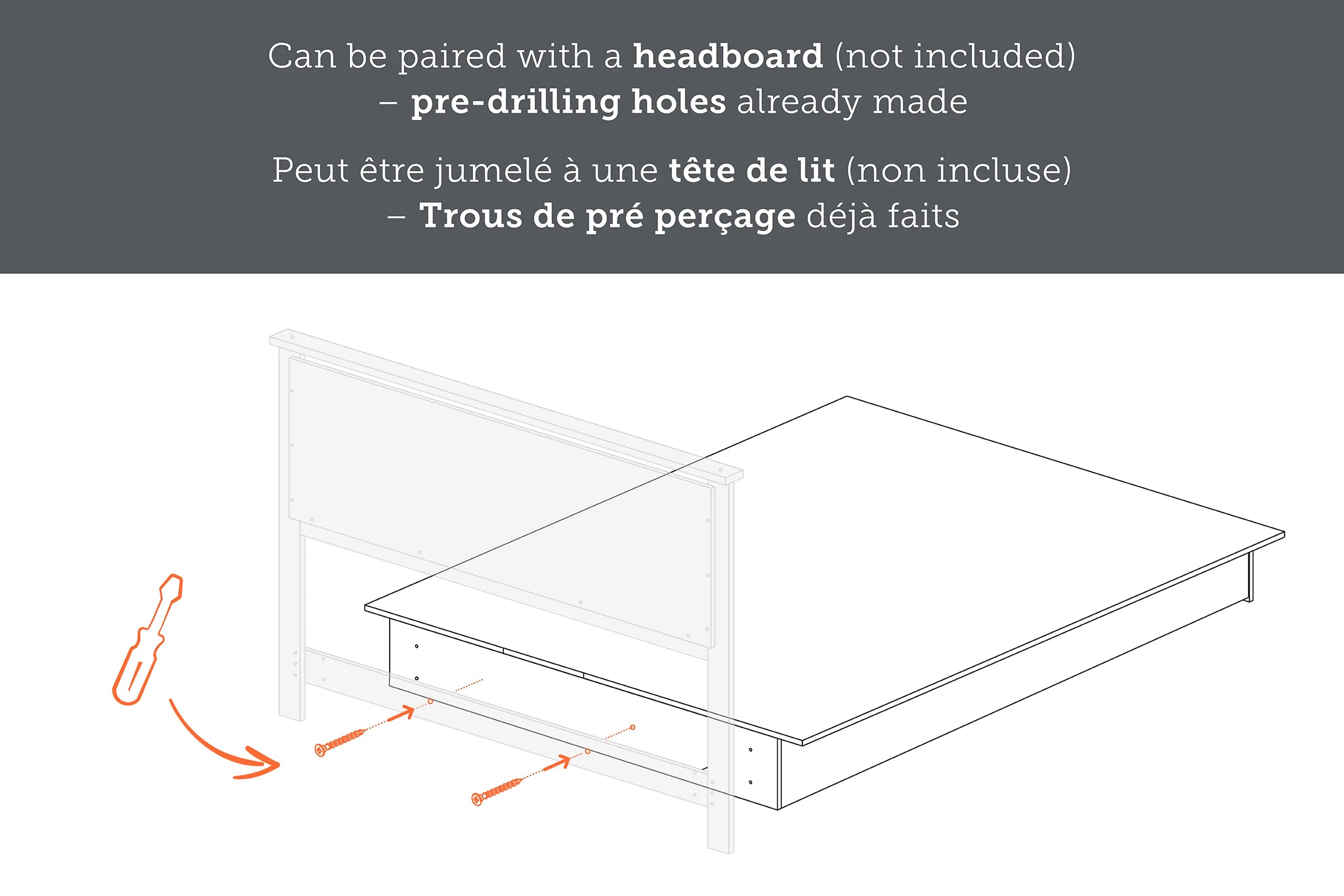 Lit plateforme 6 tiroirs - Fusion