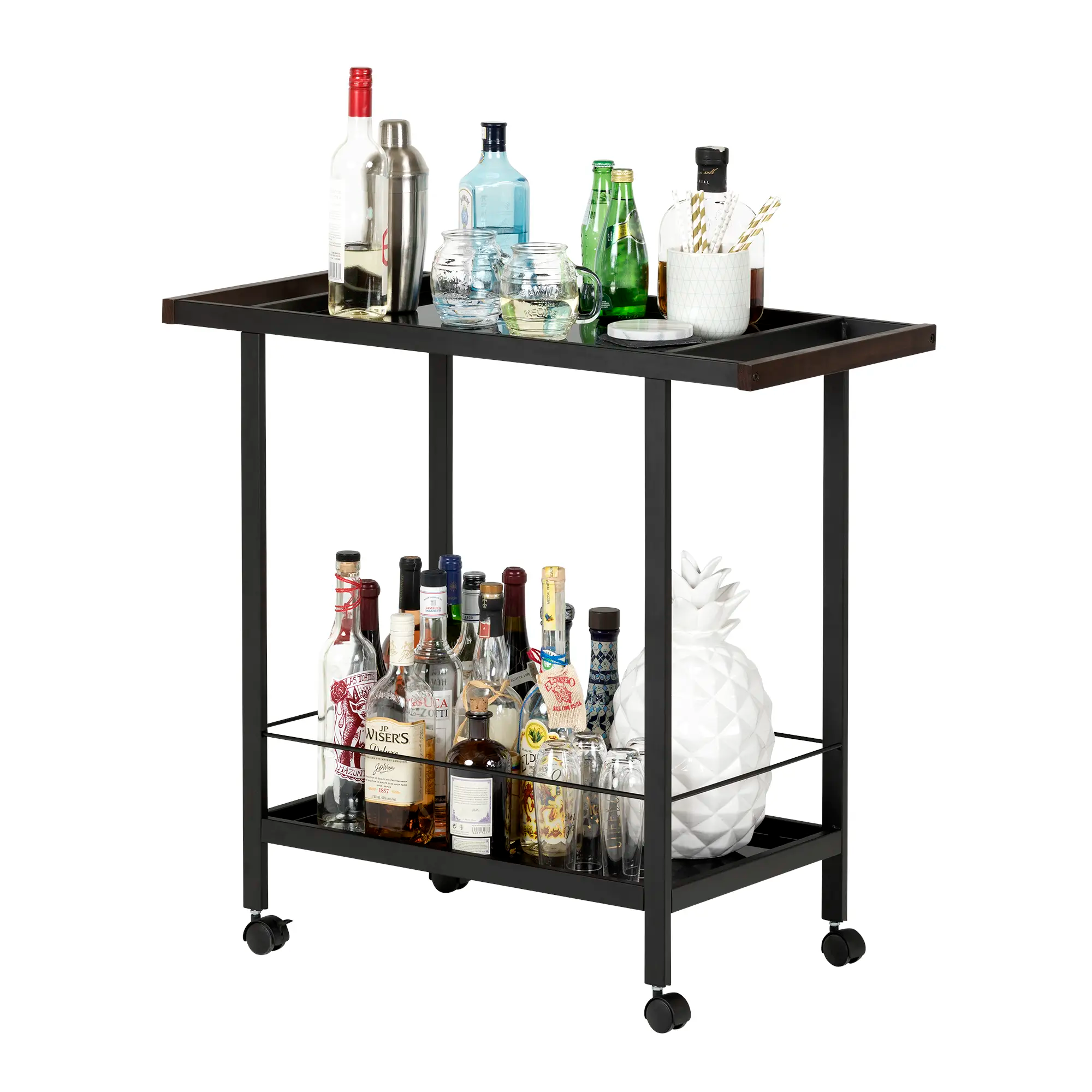 Metal Bar Cart on Wheels - City Life