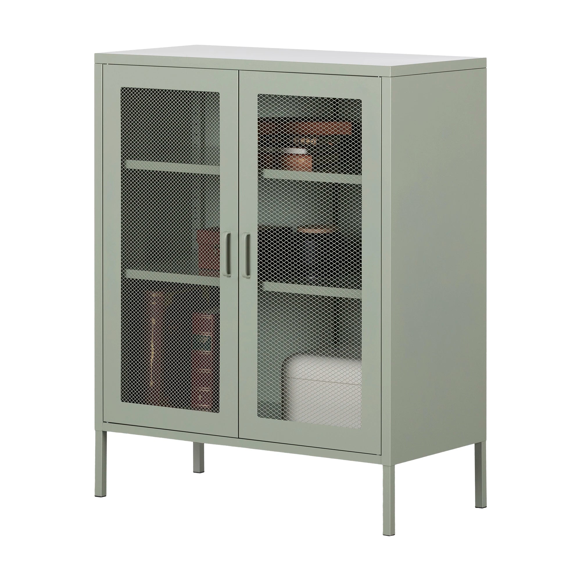 Metal Mesh 2-Door Accent Cabinet - Crea